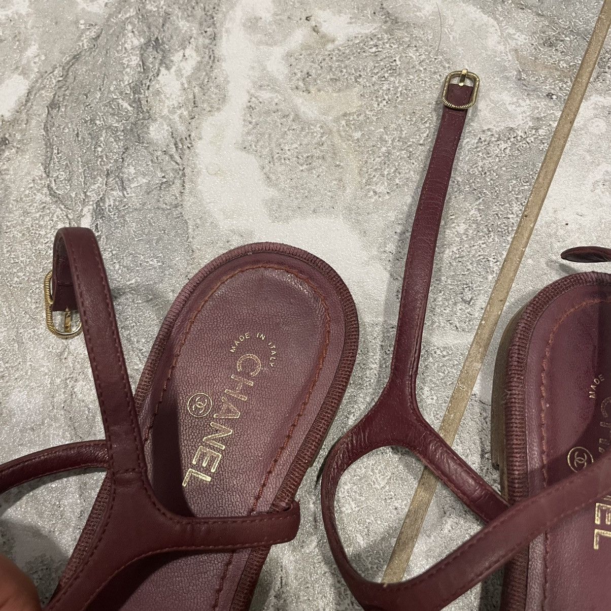 Chanel CHANEL slip on jelly sandals old money burgundy luxury Size US 8 / IT 38 - 3 Thumbnail