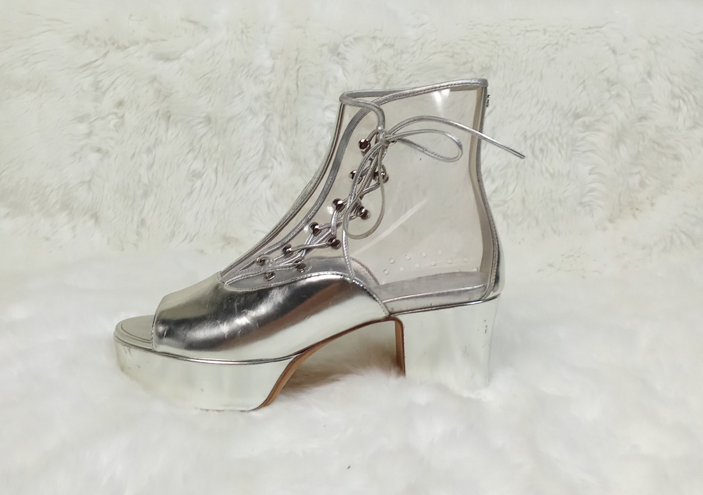 Chanel Chanel - S/S'16 - Metallic Silver - Transparent PVC Open Toe Size US 6 / IT 36 - 6 Thumbnail