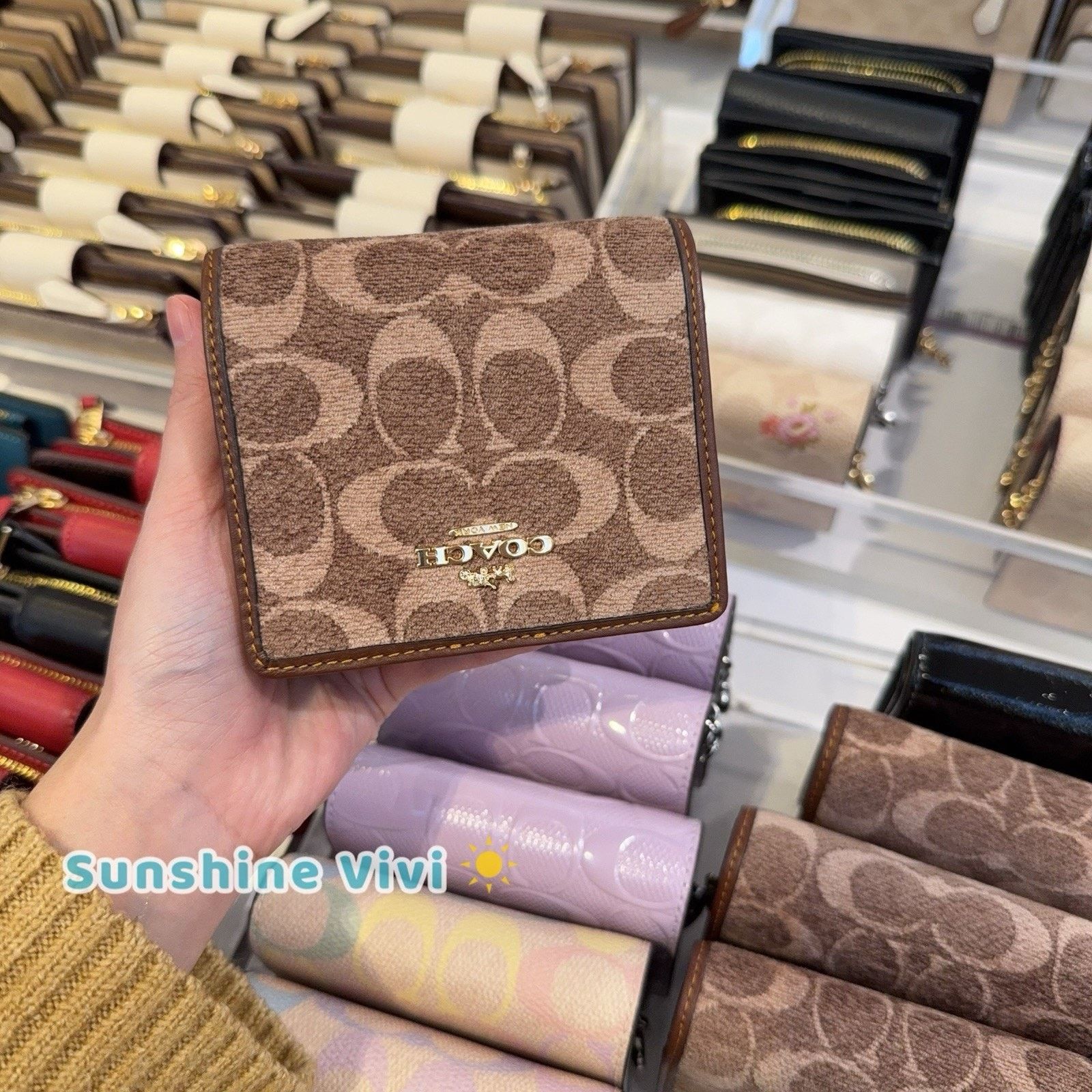 Coach NWT Coach Snap Wallet Chenille CCQ32 Vintage Brown Size ONE SIZE - 1 Thumbnail