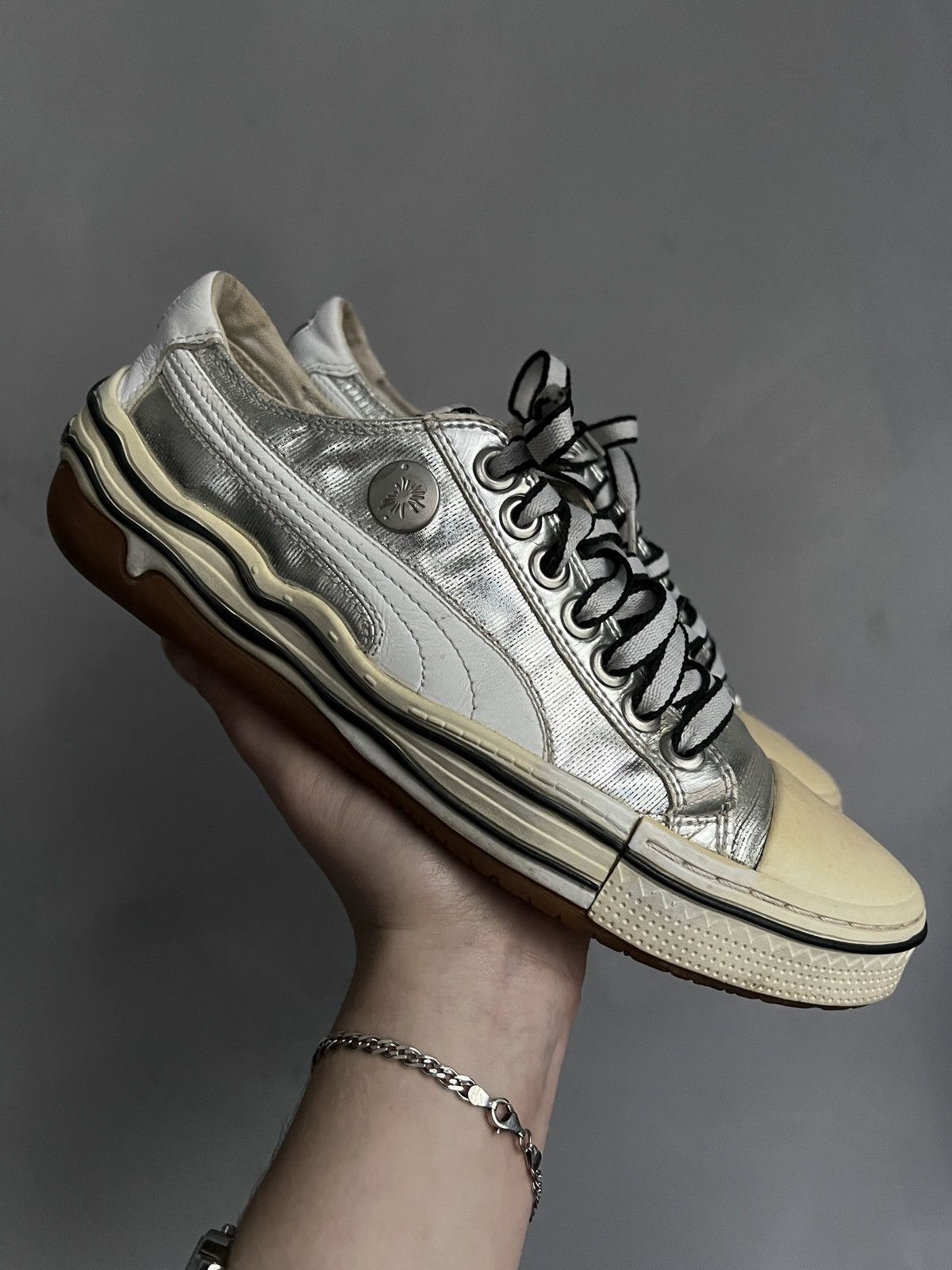 Puma Puma x Mihara Yasuhiro MY-41 2000s Metallic Silver Shoes Y2K Size US 5 / EU 37 - 7 Thumbnail
