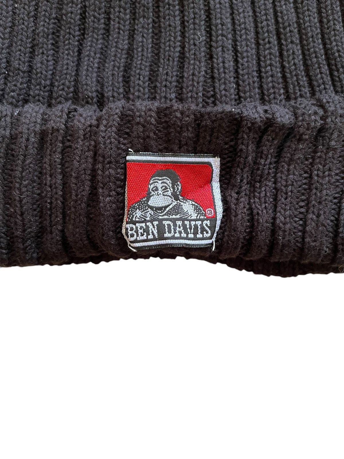Ben Davis × Vintage Vintage Ben Davis Logo Style Black Beanie Snow Cap Size ONE SIZE - 3 Thumbnail