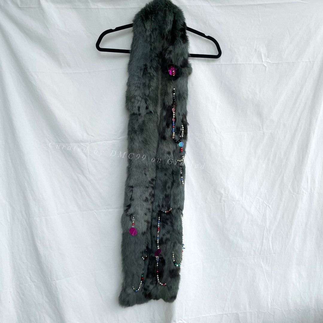 Christian Lacroix Christian Lacroix Vintage Rabbit Fur Scarf Size ONE SIZE - 1 Thumbnail