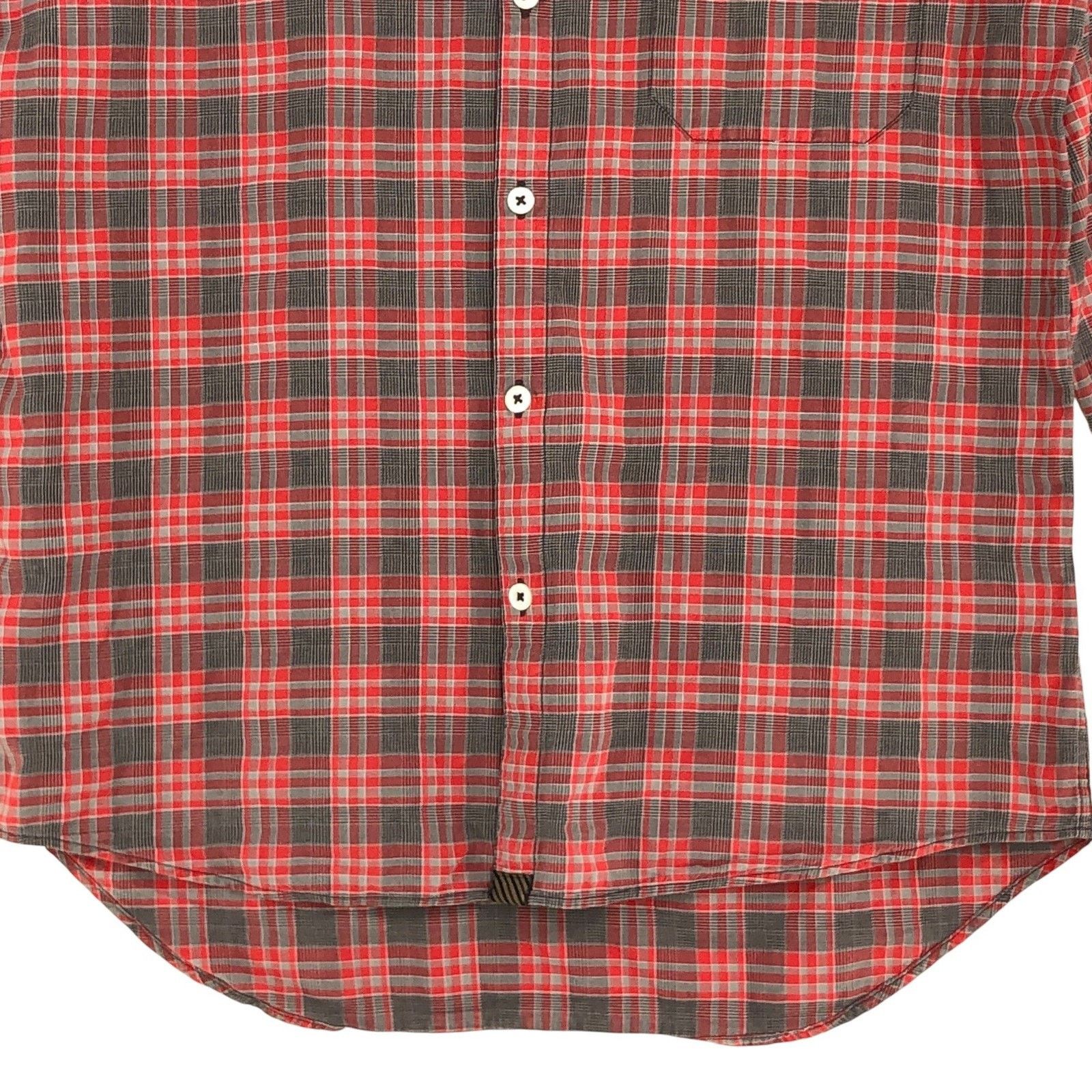 Billy Reid Billy Reid Shirt S Red Gray Plaid Long Sleeve Button Up Size US S / EU 44-46 / 1 - 3 Thumbnail
