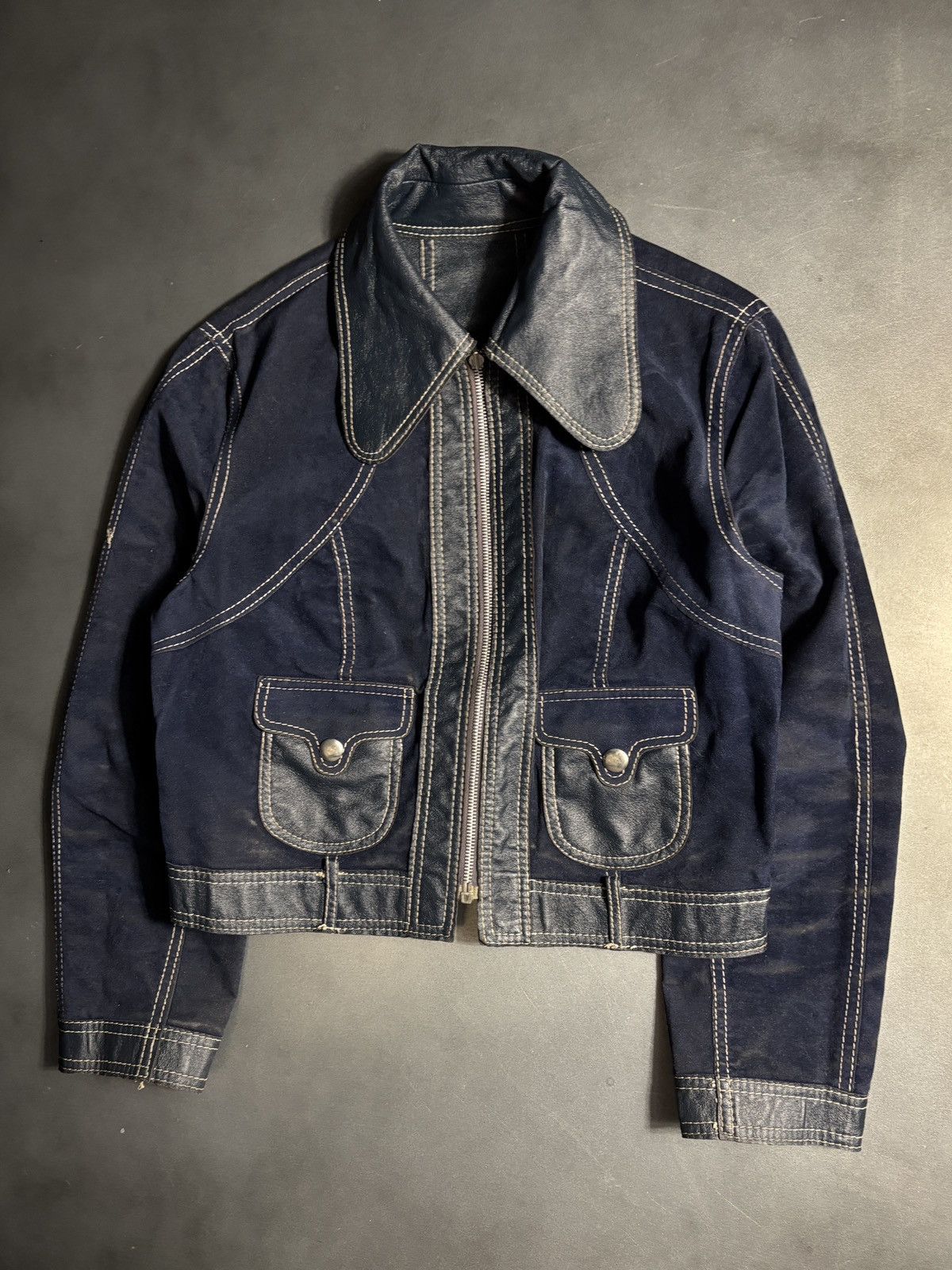 Vintage True Vintage Ricky Jacket Reversible Crop Two Tone Trucker Size US XS / EU 42 / 0 - 2 Thumbnail