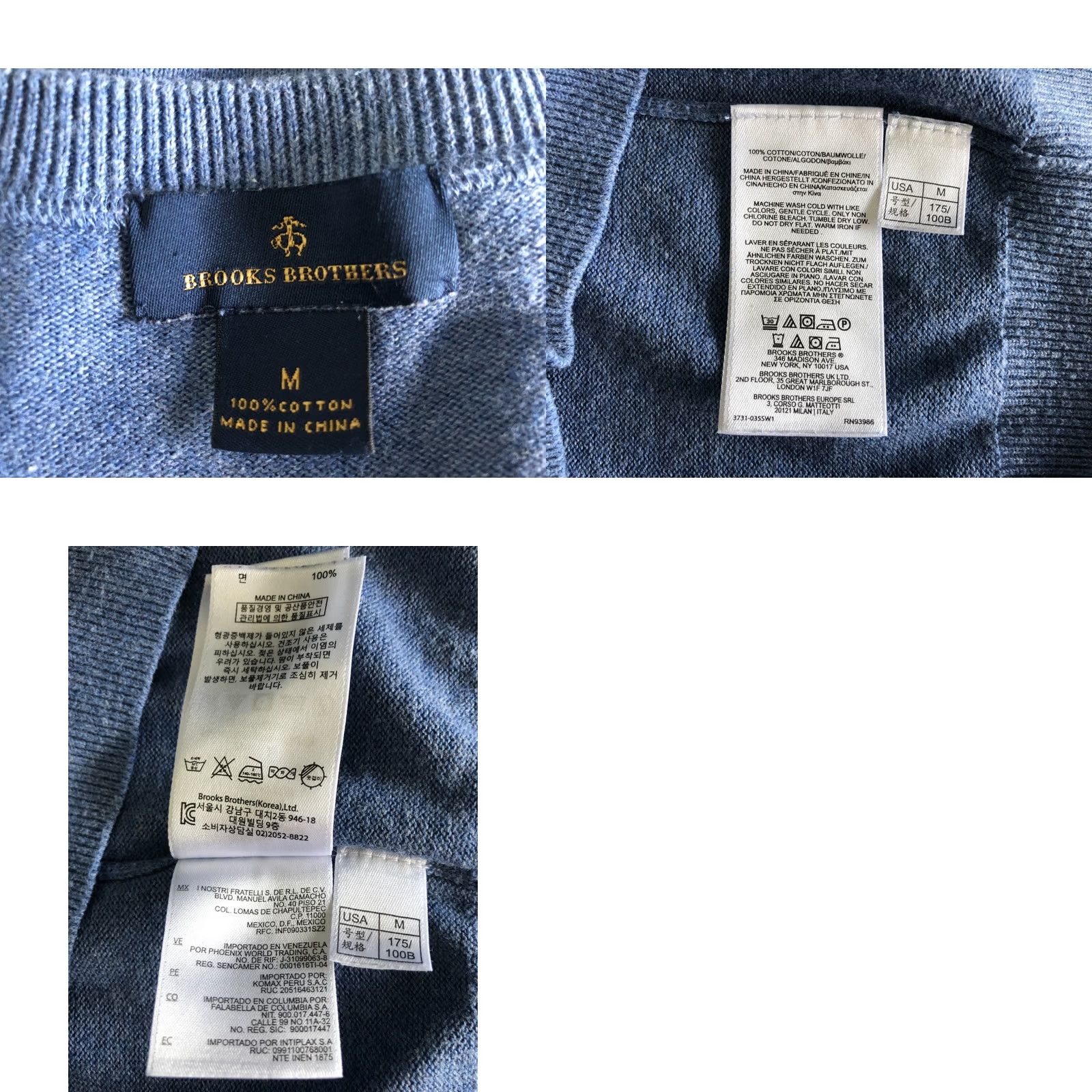 Brooks Brothers Brooks Brothers Sweater Mens Pullover Crew Neck Long Sleeve Striped Blue 100% Cotton M Knit Ribbed Hem Cuffs Tight-Knit Classic Pattern Size US M / EU 48-50 / 2 - 8 Thumbnail