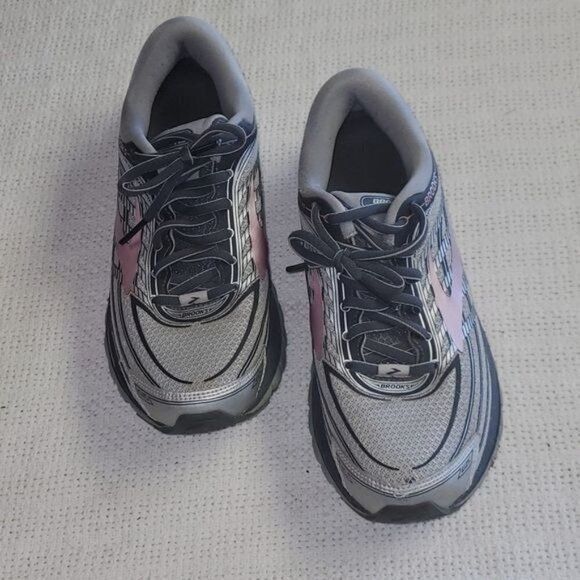 Brooks Brooks Glycerin IS Silver & Lt Pink Logo Sz. 7 Athletic Shoe Size US 7 / IT 37 - 2 Thumbnail
