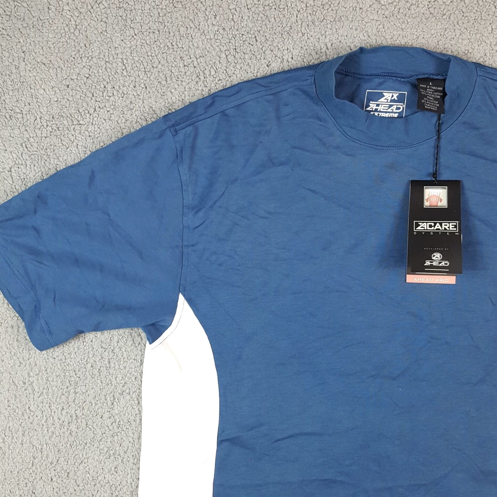 Vintage Outdoor Moisture Wicking Breathable Men's Size Large Blue Gym Workout T Shirt Size US L / EU 52-54 / 3 - 2 Thumbnail