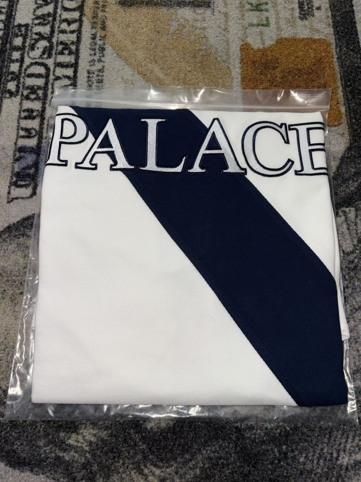 Palace Palace Geezer Polo White Navy | Grailed