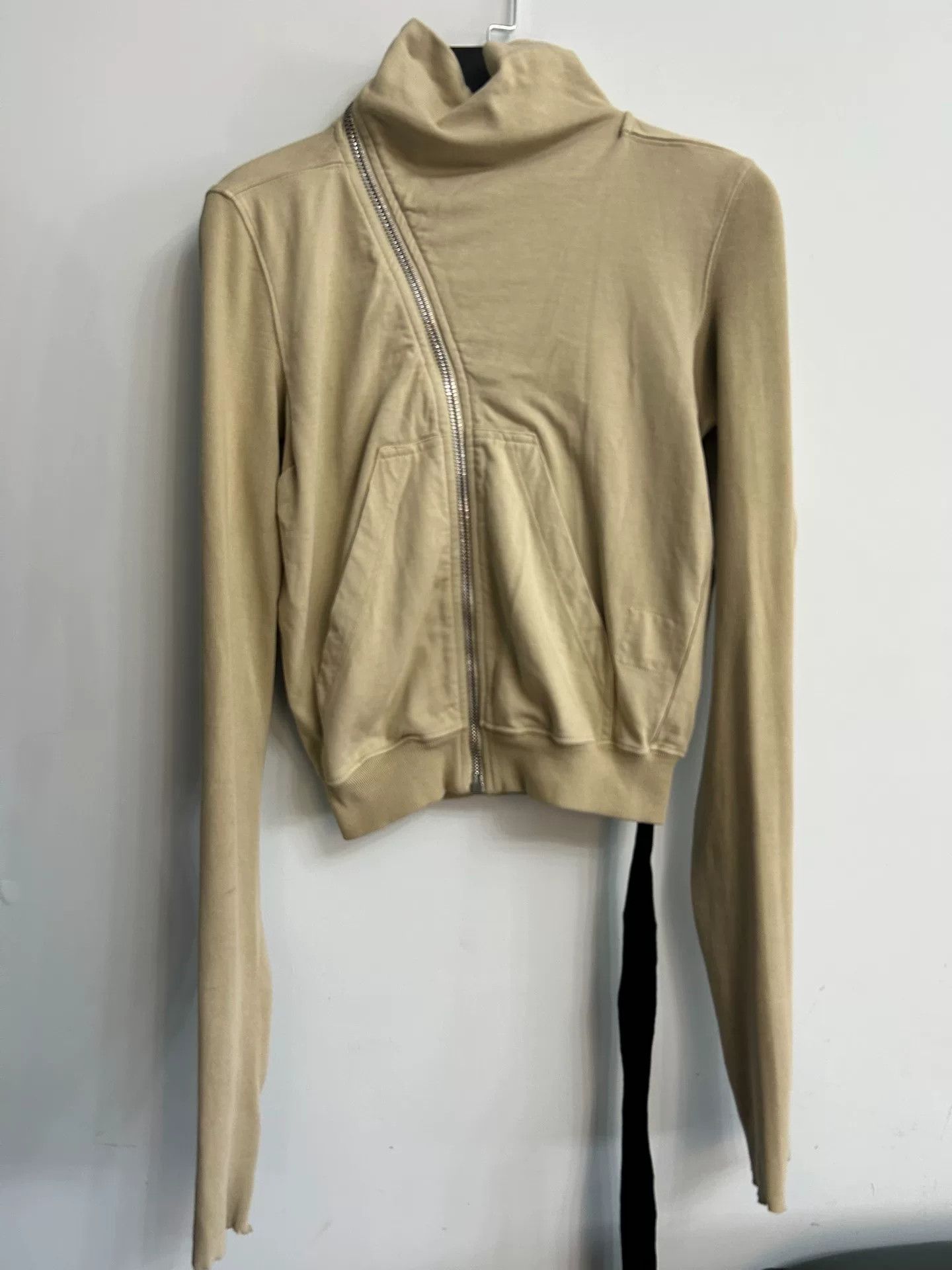 Rick Owens rick owens beige asymmetric zip jacket Size US S / EU 44-46 / 1 - 1 Thumbnail