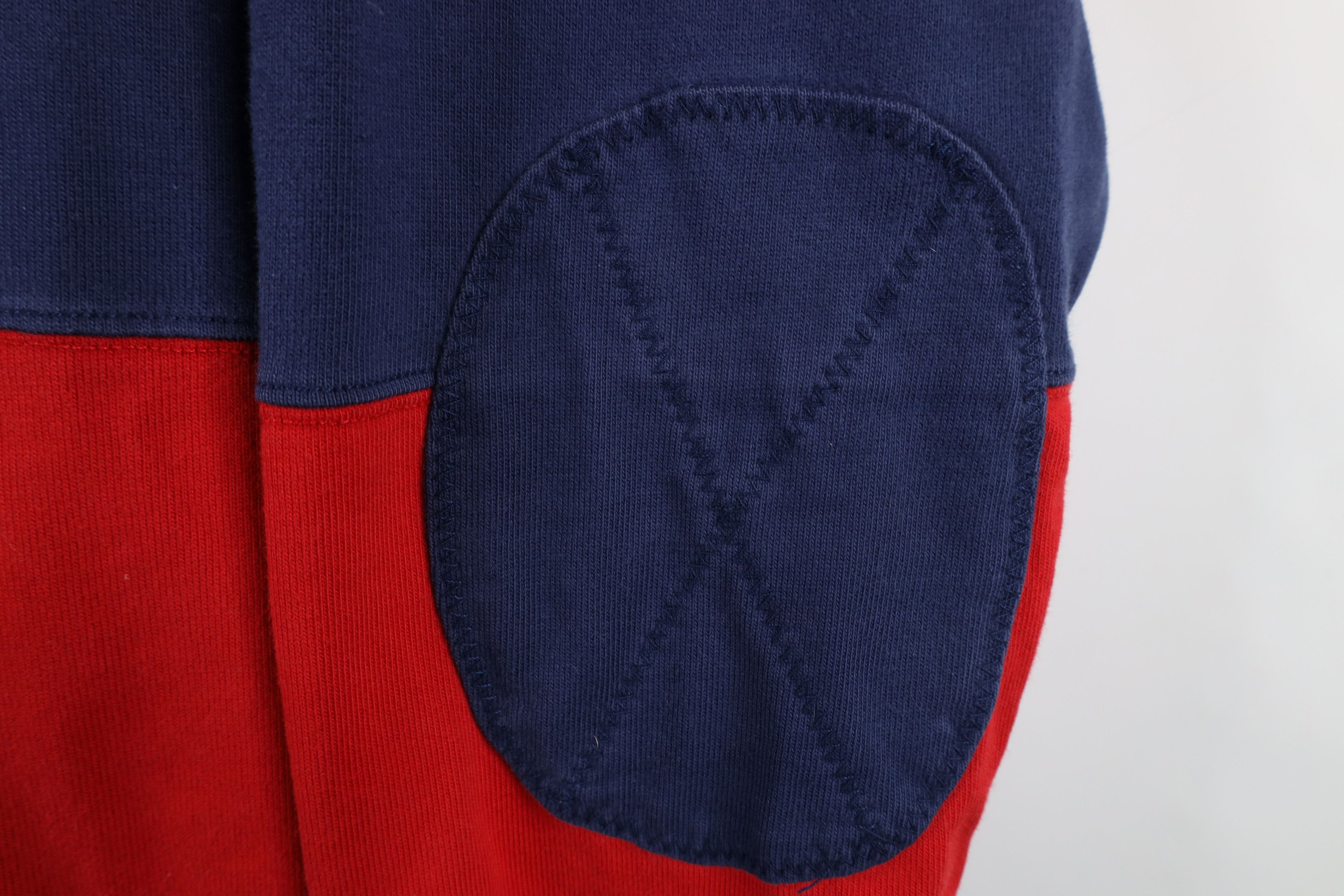 Ralph Lauren × Vintage Vintage 90s Ralph Lauren Elbow Patch Long Sleeve Rugby Polo Size US L / EU 52-54 / 3 - 5 Thumbnail
