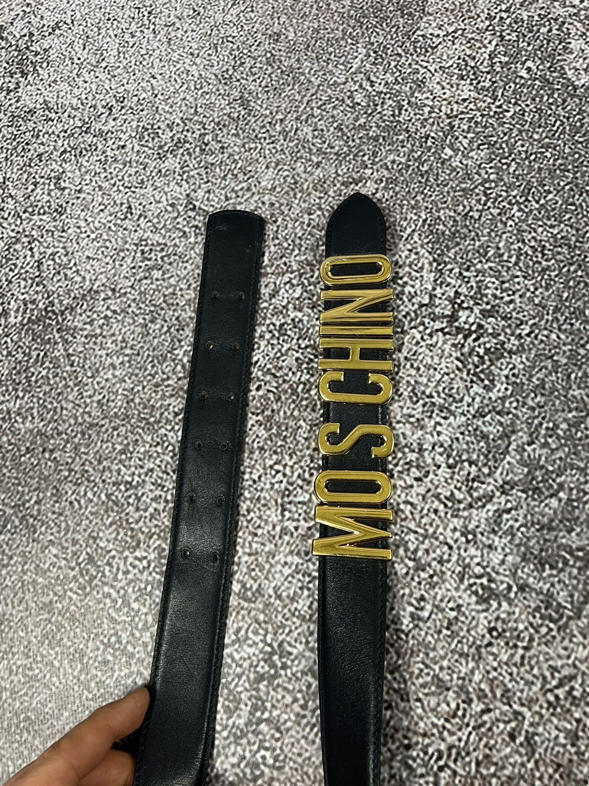 Designer × Moschino × Vintage Rare‼️ 90s Moschino italy by Redwall Lettered icon gold belt Size ONE SIZE - 6 Thumbnail