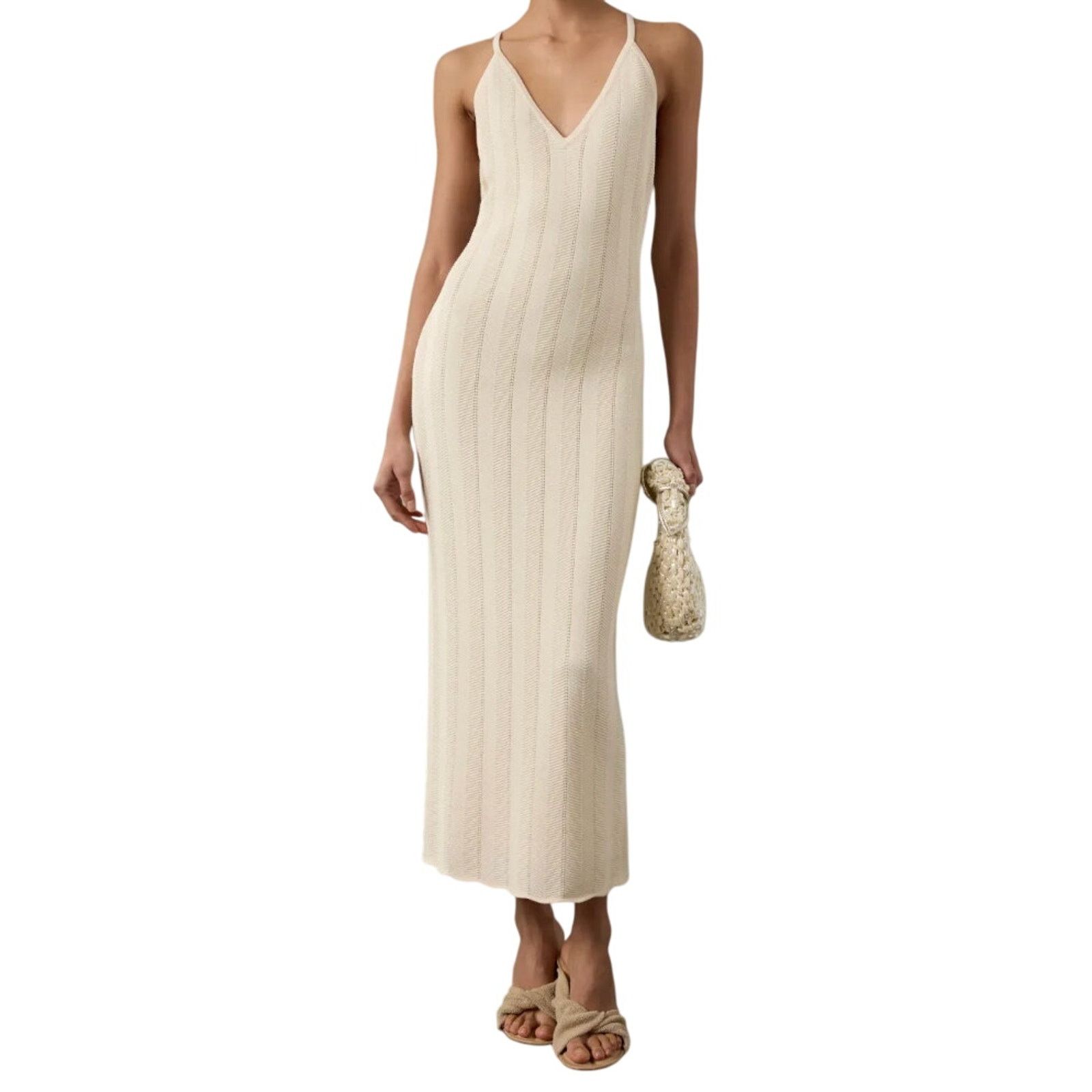 Ronny Kobo Ronny Kobo X RTR Crochet Knit Dress in White, Size M Size M / US 6-8 / IT 42-44 - 2 Thumbnail