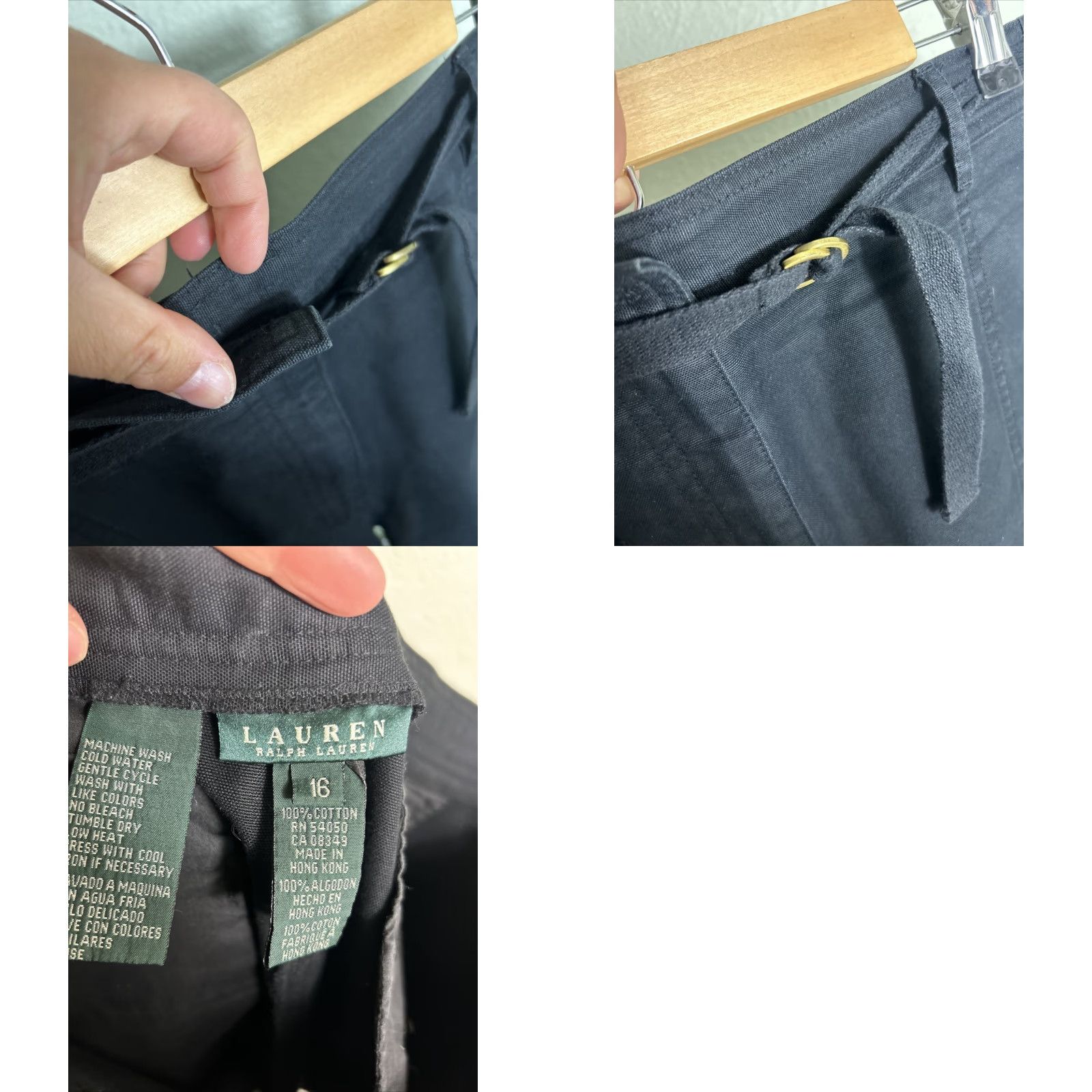 Ralph Lauren Lauren Ralph Lauren Womens Black Cargo Cotton Short Belted 16 Belted 30x8 Size 38" / US 16 / IT 52 - 9 Thumbnail
