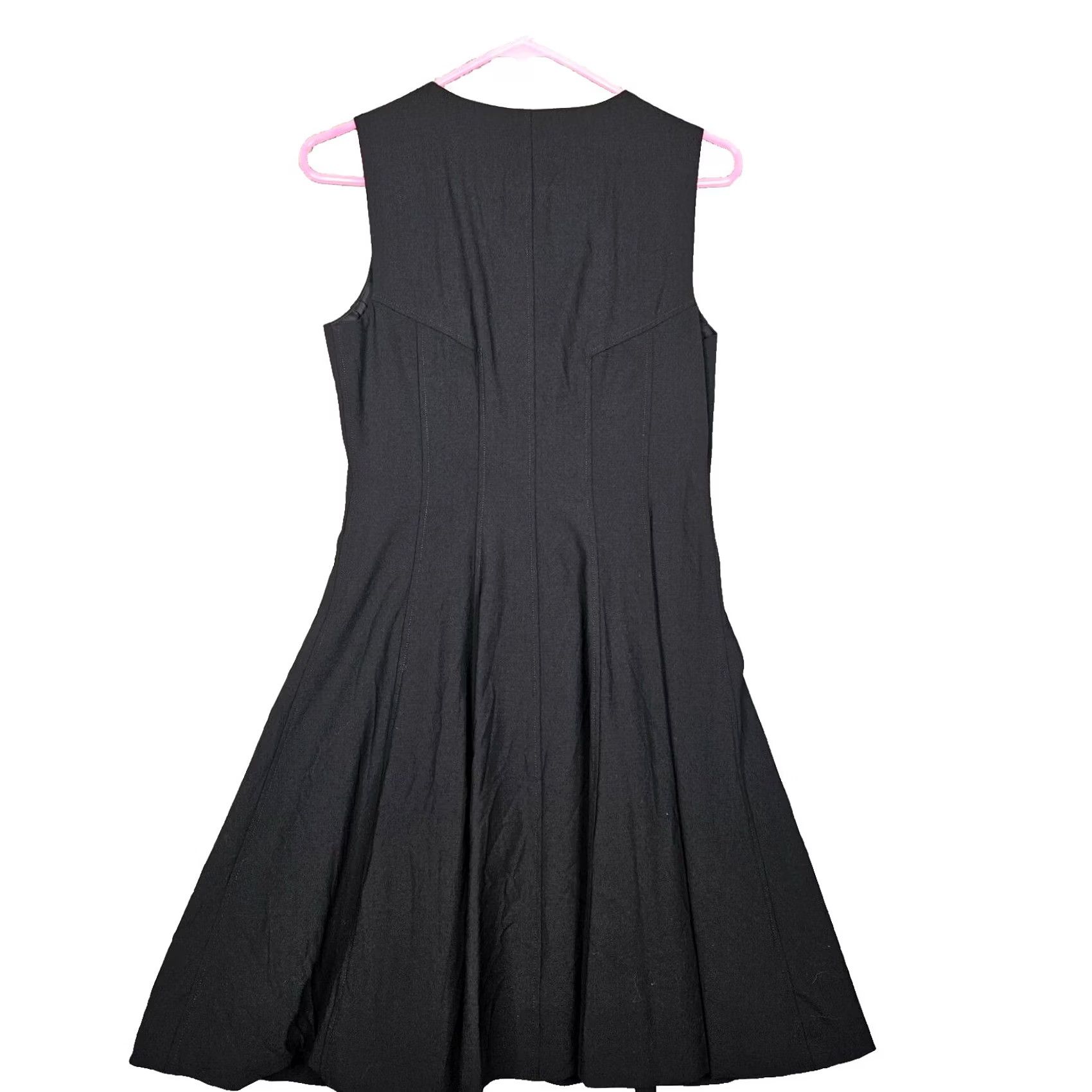 Theory Theory Women's Black Concealed Zip Front Flared Dress Size 4 Size S / US 4 / IT 40 - 2 Thumbnail