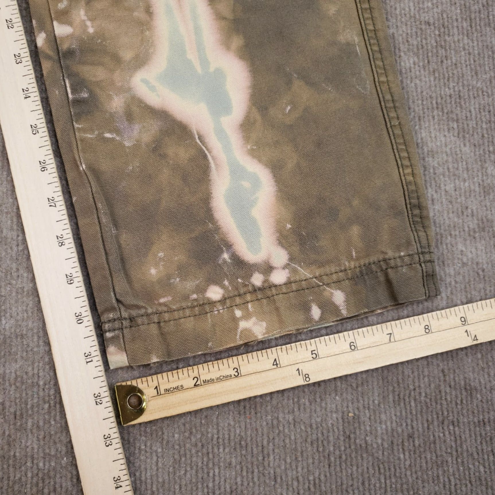 Vintage Columbia Mens Green Beige Chino Pants 33x32 Straight Leg Flat Front Comfortable Hiking Pants Size US 33 - 3 Thumbnail