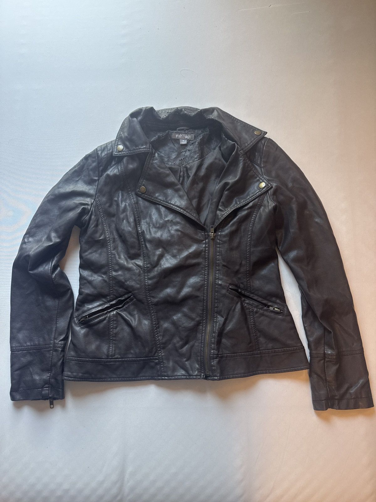 Other Vintage Roz&Ali Womens Moto Jacket Size M / US 6-8 / IT 42-44 - 1 Thumbnail