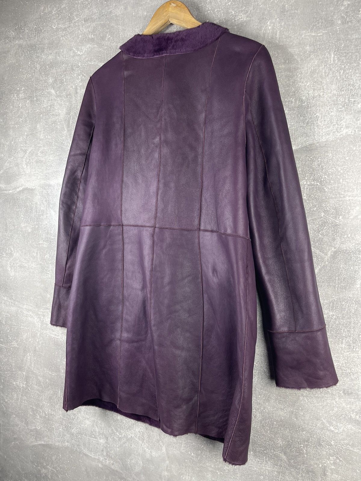 Drome DROMe Italian Shearling & Lambskin Leather Coat Aubergine Size M / US 6-8 / IT 42-44 - 8 Thumbnail