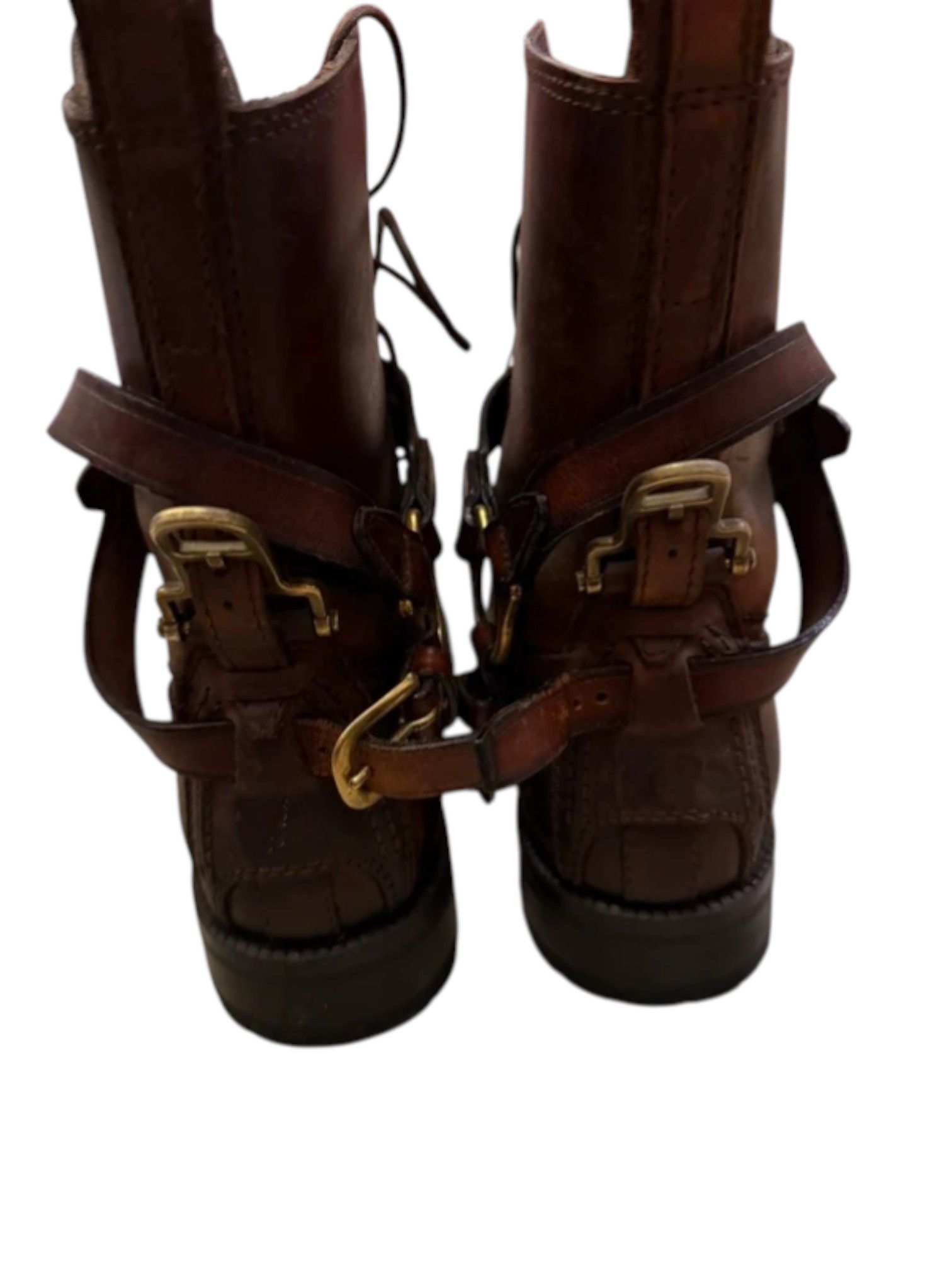 Dolce & Gabbana Dolce & Gabbana Brown Harness Lace-Up Combat Boots Size US 7 / EU 40 - 4 Thumbnail