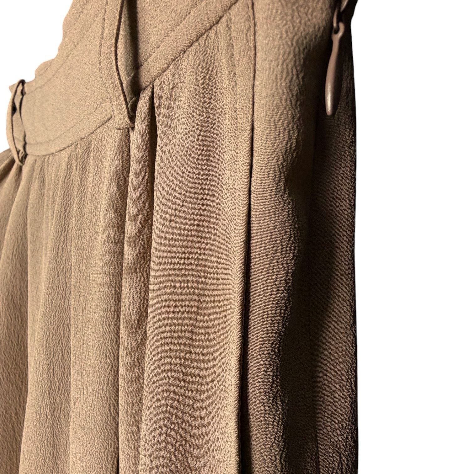 Other Dusan 100% Silk Pleated Tan Cuffed Women's L EU 42 Slacks Size 26" / US 2 / IT 38 - 9 Thumbnail
