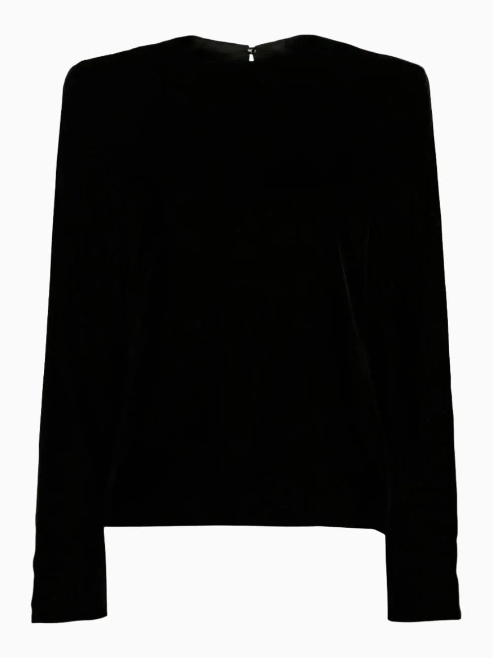 Saint Laurent Paris o1s1wg110225 770530 Top Velours De Soie Fluide Blouse Noir Size M / US 6-8 / IT 42-44 - 1 Thumbnail