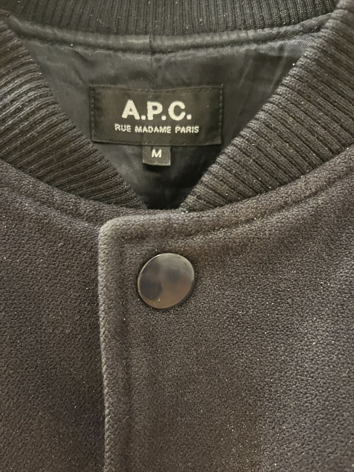 A.P.C. A.P.C. Navy Blue Varsity Jacket Size US M / EU 48-50 / 2 - 2 Thumbnail