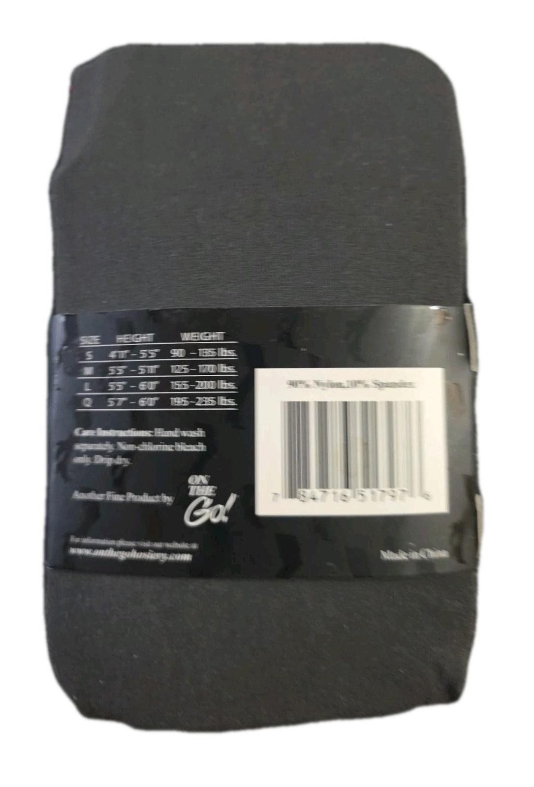 Other On The Go! Steel Grey Gray Footed Tights Womens Size Queen Q Size ONE SIZE - 2 Thumbnail
