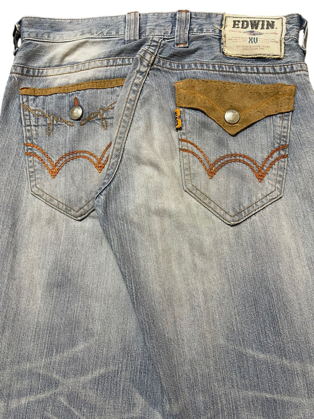 Edwin Edwin XV Exclusive Vintage Light Wash Distress Wide Leg Jean Size US 32 / EU 48 - 6 Thumbnail