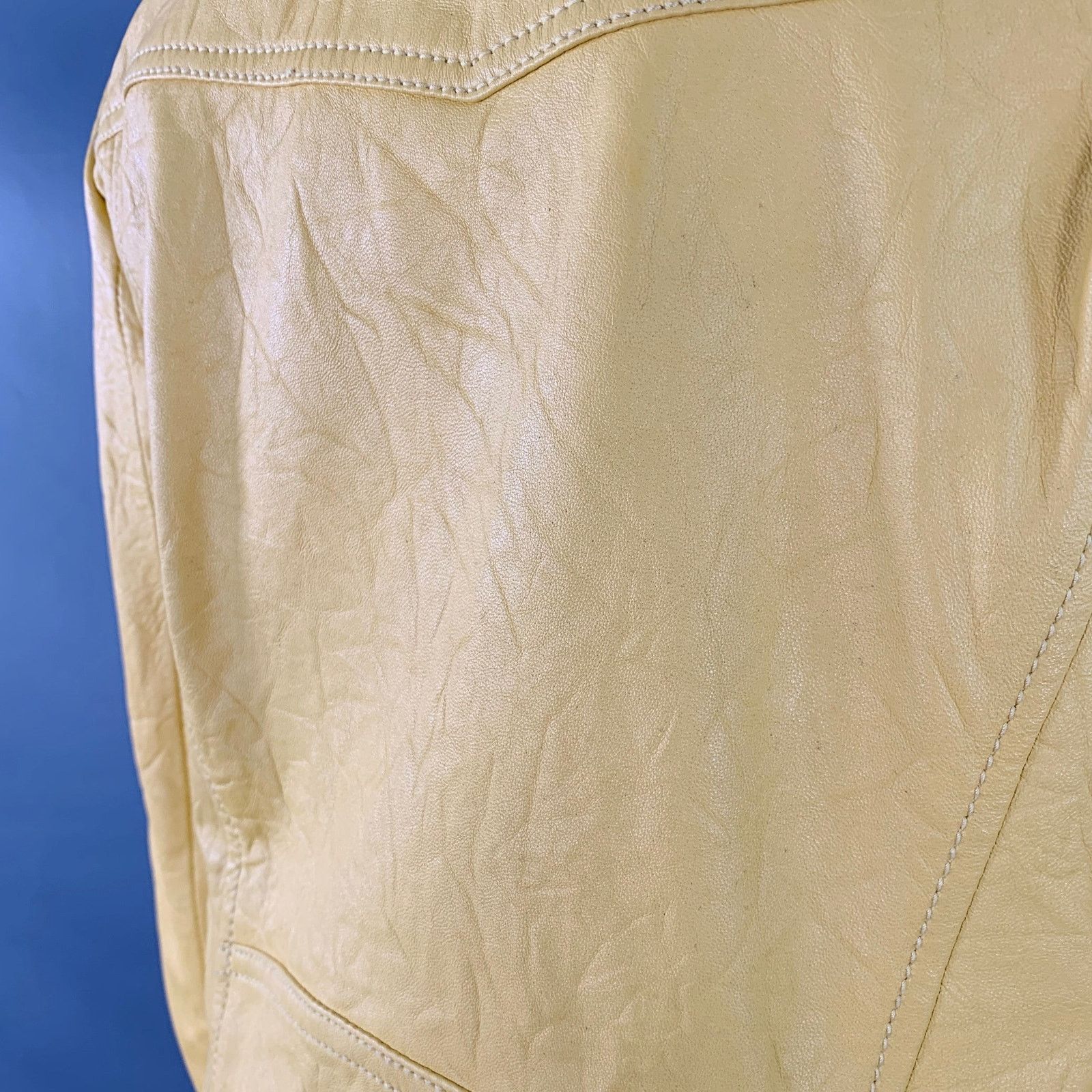 Michael Kors Size M Yellow Leather Lambskin Motorcycle Jacket Size M / US 6-8 / IT 42-44 - 4 Thumbnail