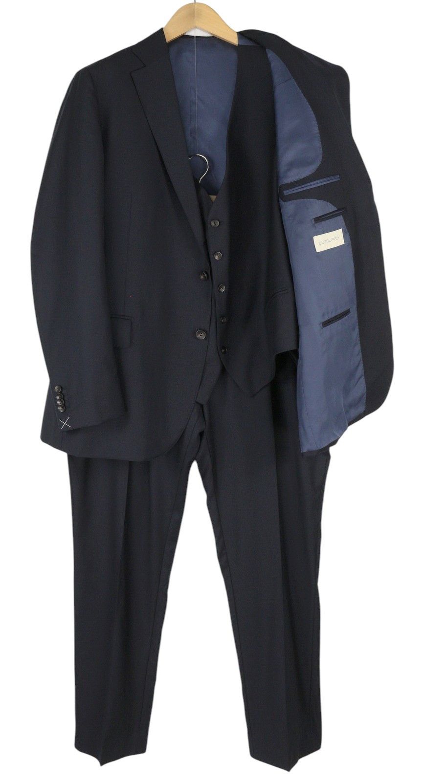 Suitsupply LA SPALLA UK52R Blue Wool 3 Piece Suit 86359 Size 36R - 1 Thumbnail