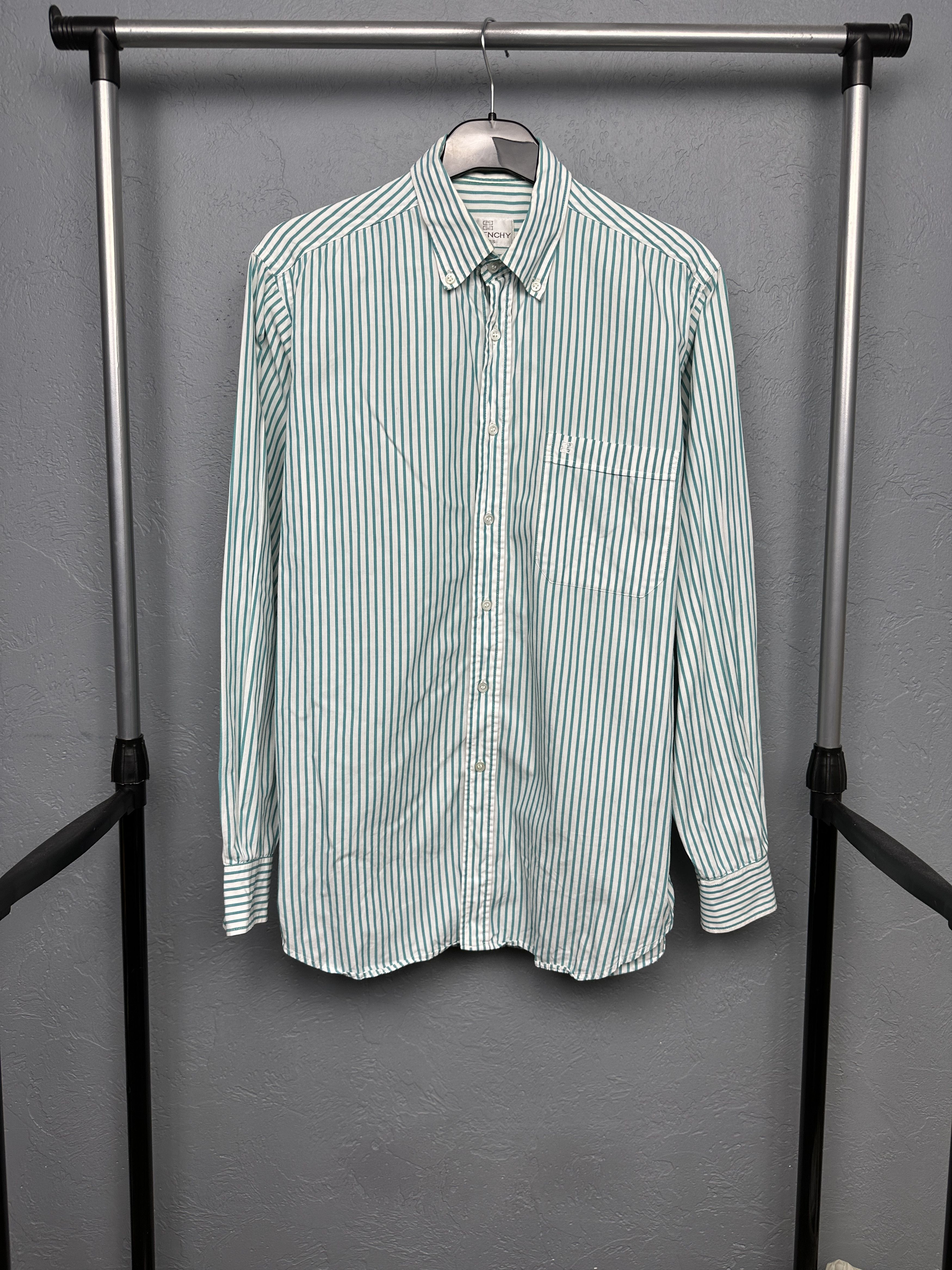 Givenchy Givenchy 90s Vintage Mens Striped Long Sleeve Shirt Size US L / EU 52-54 / 3 - 1 Thumbnail