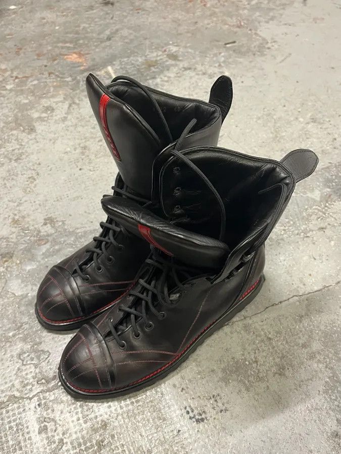Prada 2000s Prada Hiking Ski Black Leather Boots Size US 7.5 / EU 40-41 - 6 Thumbnail