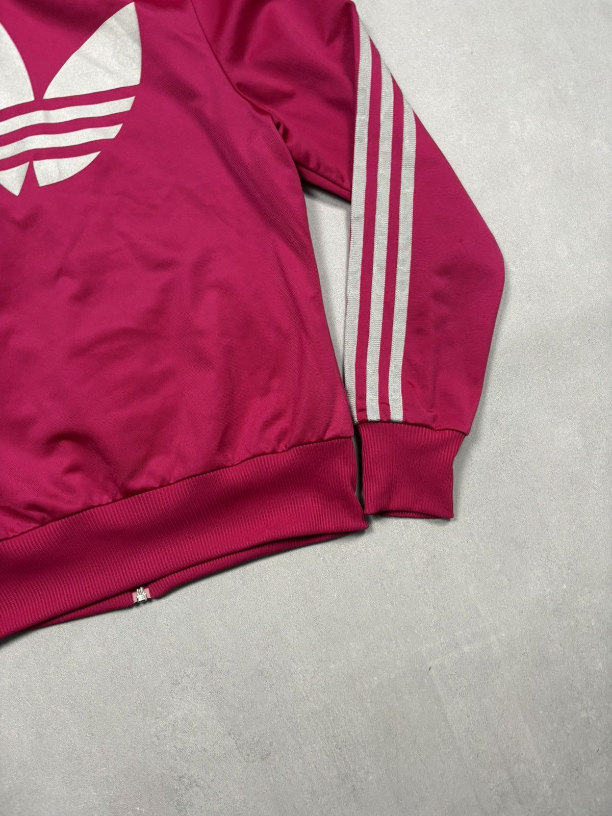Adidas Vintage 2000s Adidas Trefoil Logo Track Jacket Pink Zip Y2K Size M / US 6-8 / IT 42-44 - 5 Thumbnail