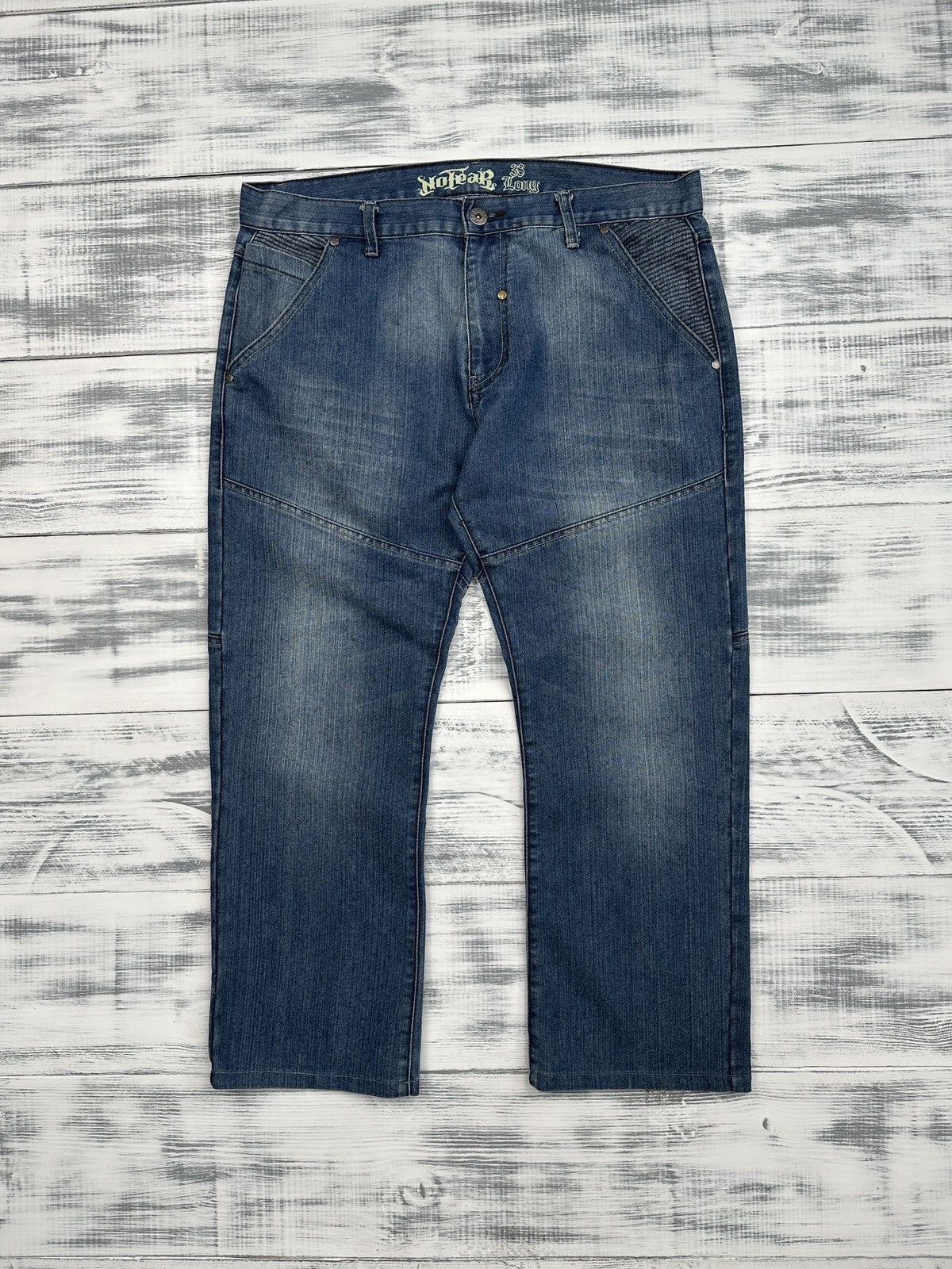 No Fear Rare NO FEAR Skull Embroidered Baggy Jeans Pants size 38 Size US 38 / EU 54 - 2 Thumbnail