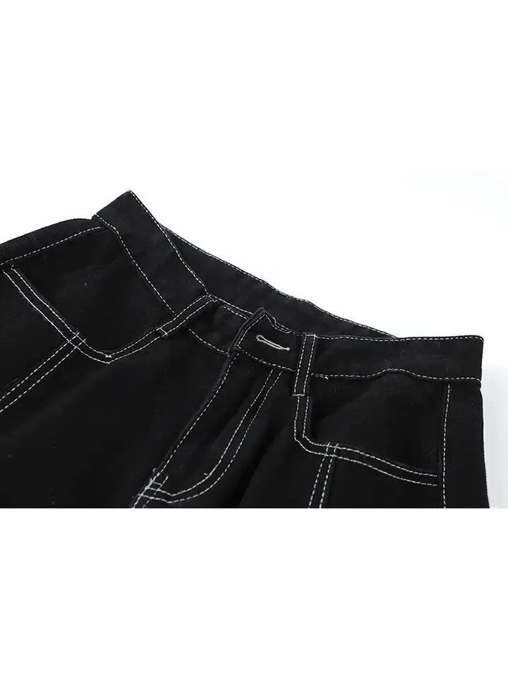 Japanese Brand Black Cargo Carpenter Denim Jeans Size US 32 / EU 48 - 5 Thumbnail