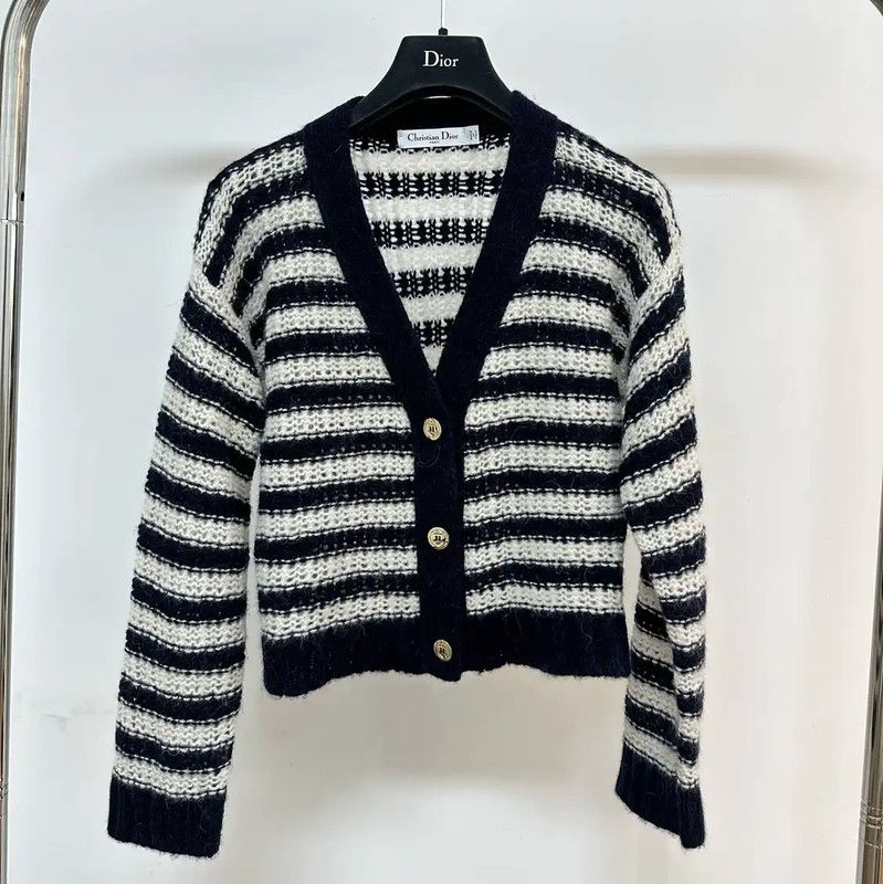 Dior Dior Deep Blue Striped Wool Cardigan for Women 0089 Size M / US 6-8 / IT 42-44 - 1 Thumbnail