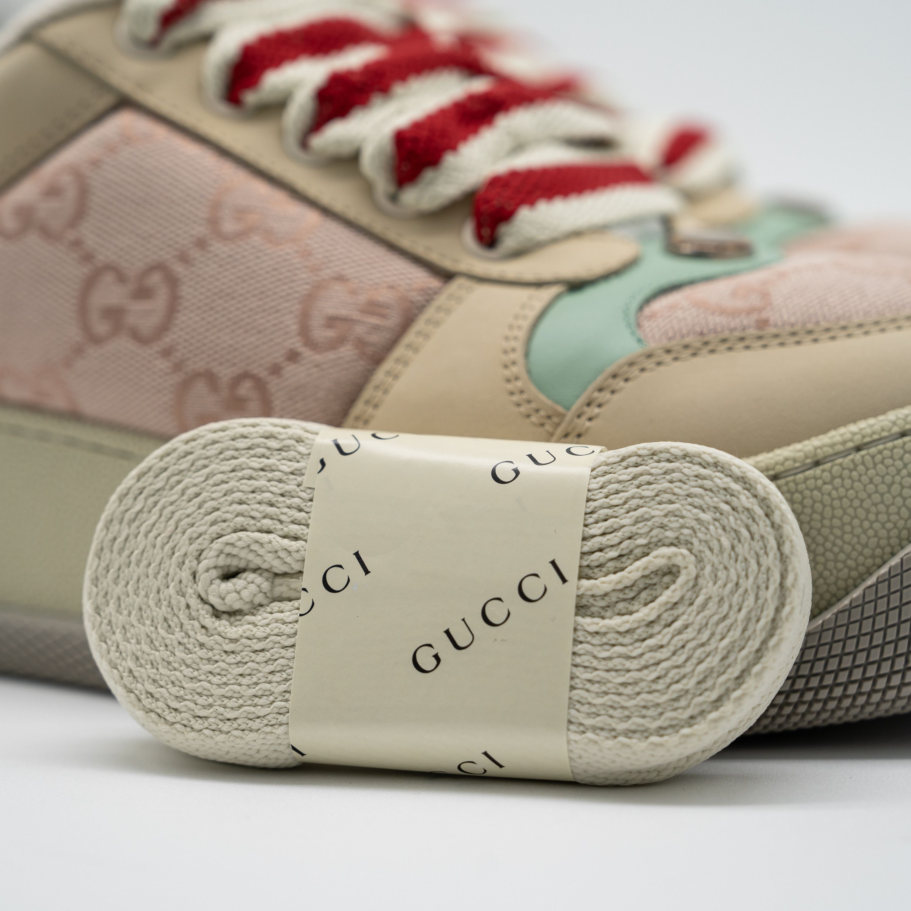 Gucci 9us Gucci Double Screener GG Monogram Beige Pink Sneakers Size US 9 / IT 39 - 12 Thumbnail