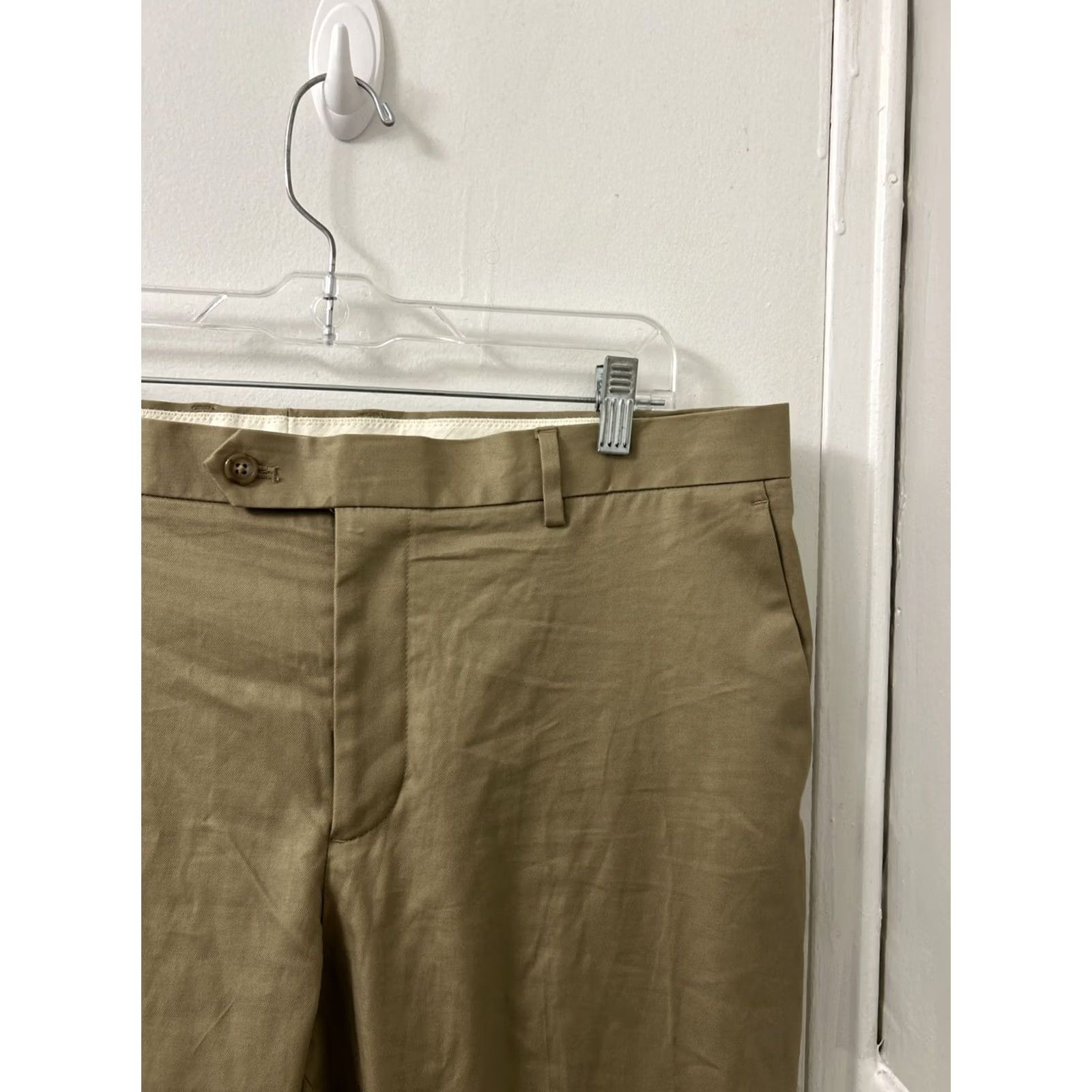 J.Crew J.CREW Bowery Pants Mens 36x32 Khaki Slim Straight Pockets Zip Button Dress Workwear Casual Pant Size US 36 / EU 52 - 4 Thumbnail