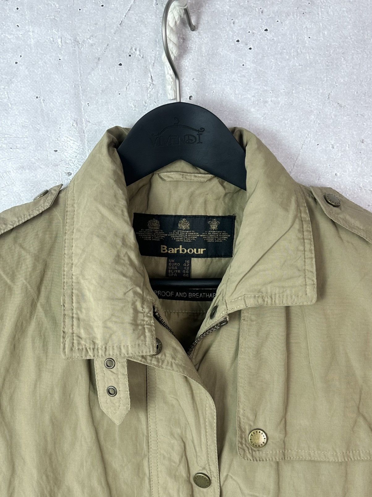 Barbour Barbour 1939 Steel Flyer Beige Women’s Bomber Zip Jacket Size XL / US 12-14 / IT 48-50 - 5 Thumbnail