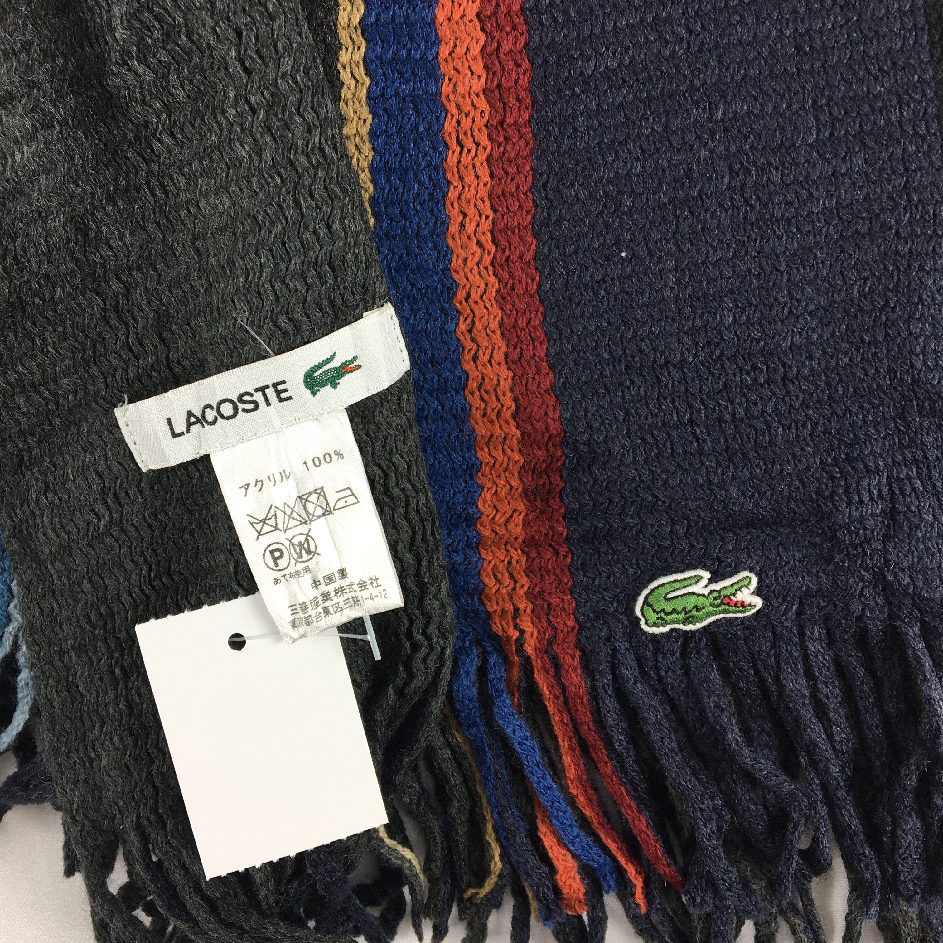 Lacoste Vintage Lacoste Scarf Muffler Wool Cashmere Scarves Size ONE SIZE - 4 Thumbnail