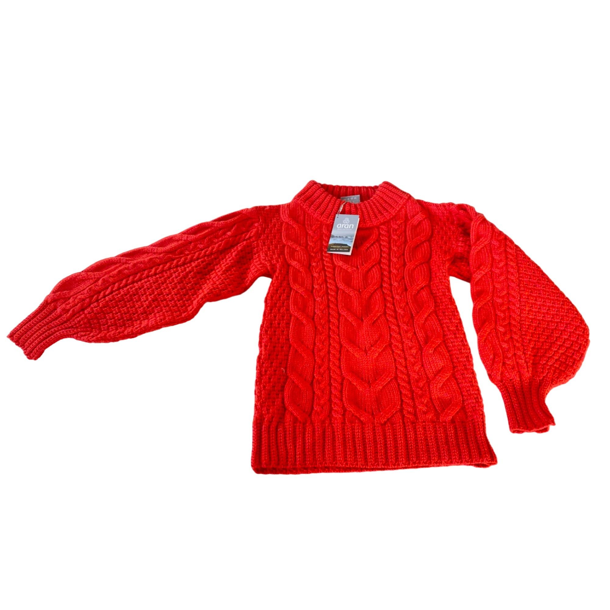 Other NWT Aran Woollen Mills Red Cable-knit Crew Neck Merino Sweat Size S / US 4 / IT 40 - 13 Thumbnail