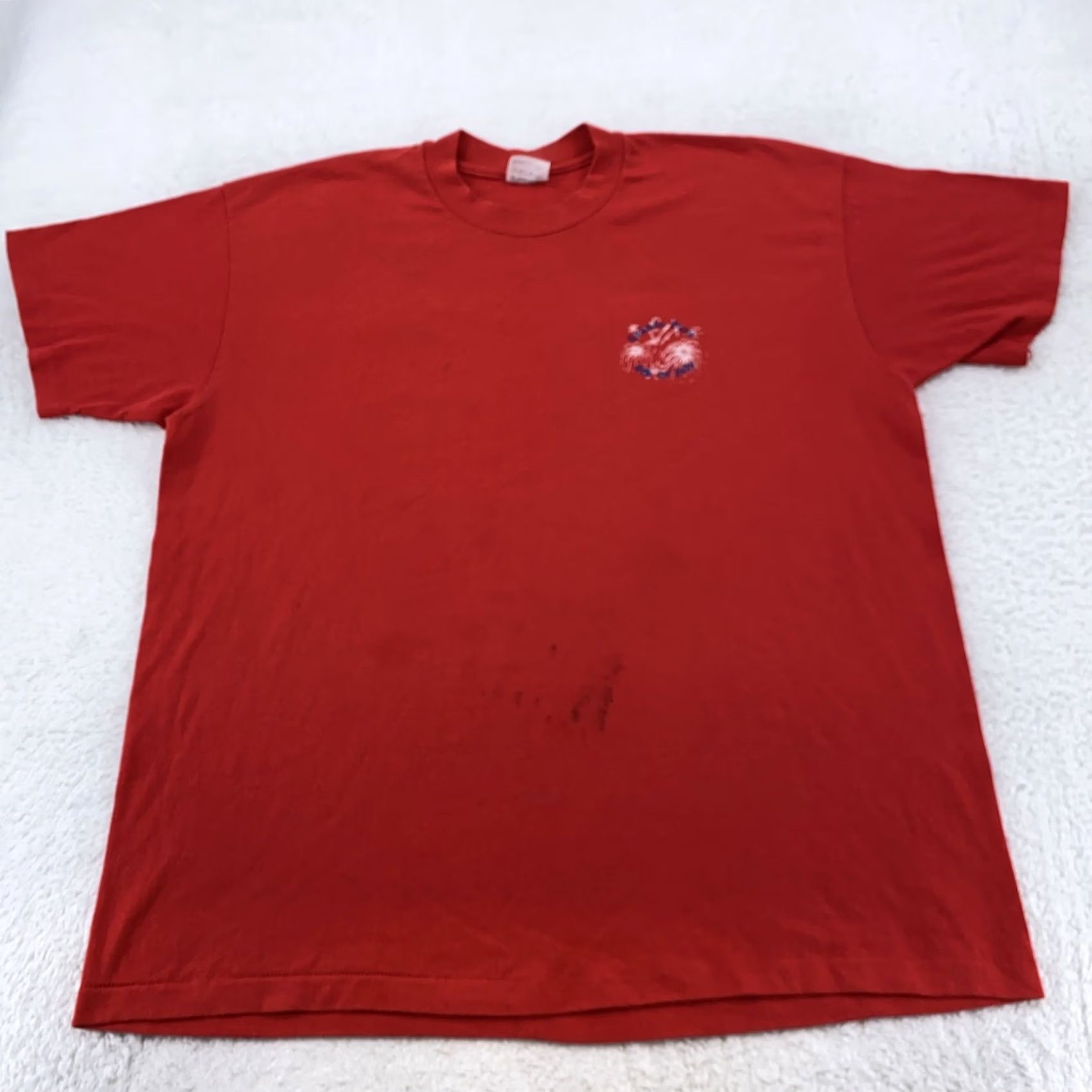 Vintage VINTAGE Star Spangled Spectacular Grants Pass Oregon Shirt Mens L Red 90s July 4th Graphic Print T-Shirt Size US L / EU 52-54 / 3 - 3 Thumbnail