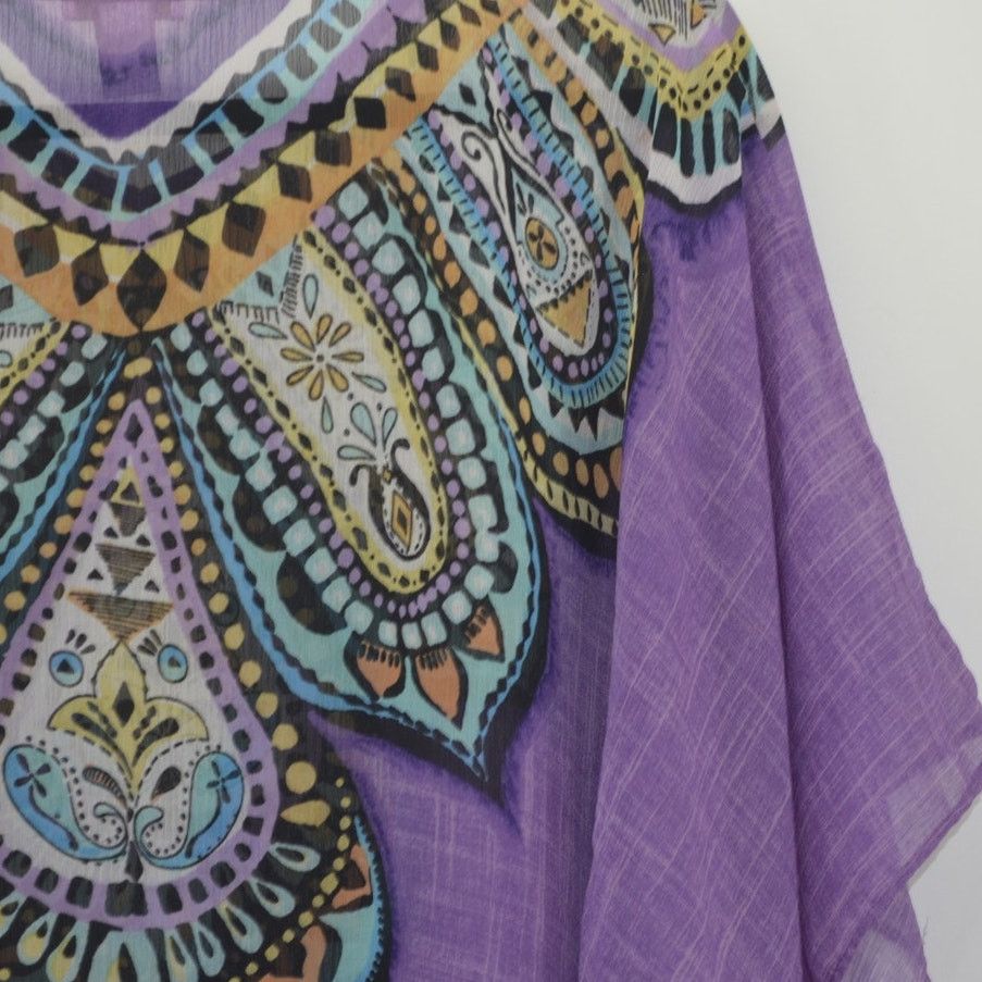 Chicos Chico's Small Medium Purple Sheer Blouse Boho Up Top Size S / US 4 / IT 40 - 11 Thumbnail