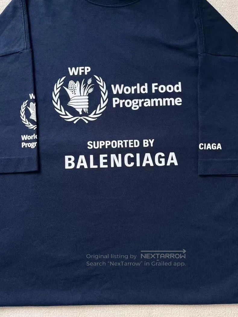 Balenciaga Balenciaga x WFP Wheat Ear Collaborative Short-Sleeve T-Shi Size US S / EU 44-46 / 1 - 3 Thumbnail