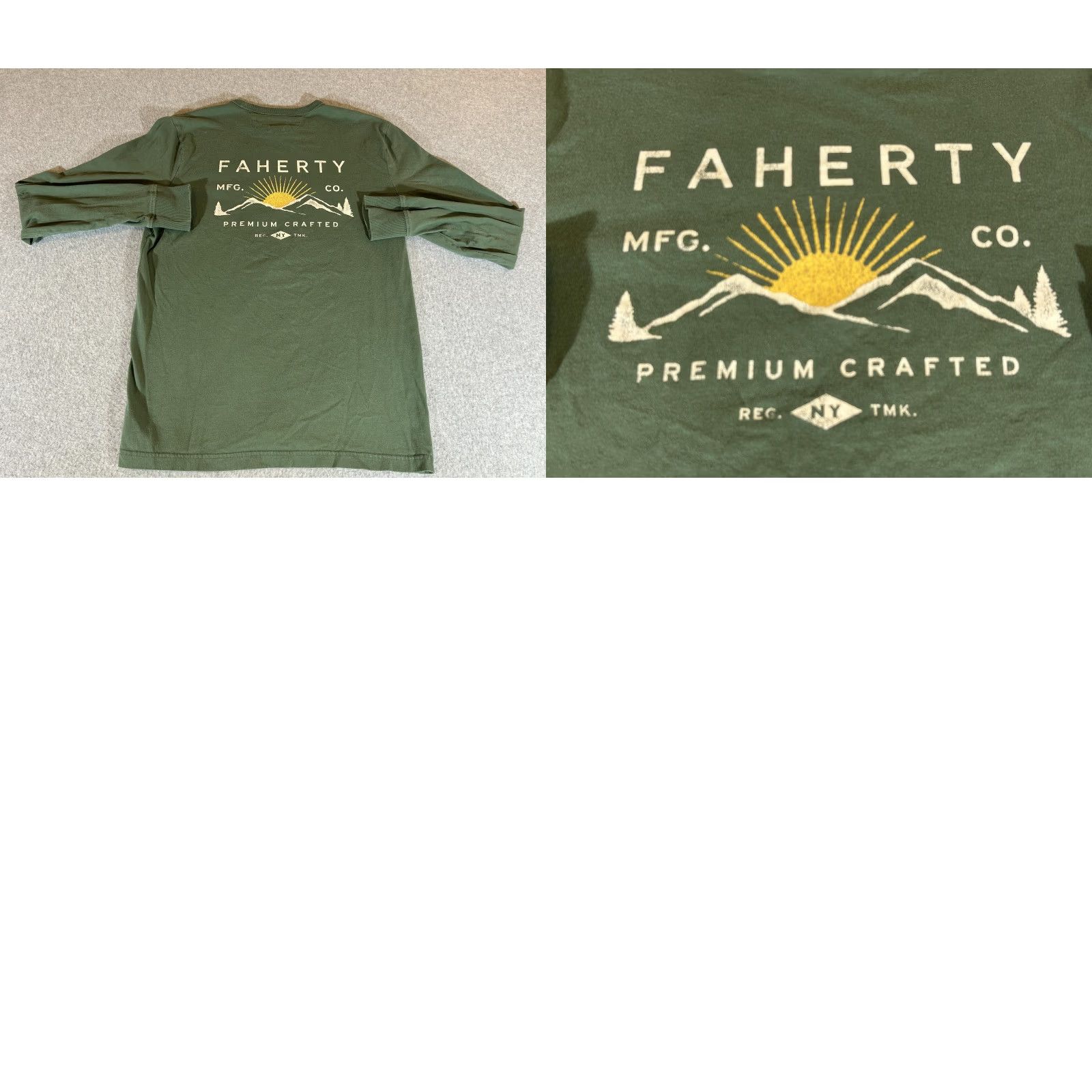 Faherty Faherty Shirt Mens Medium Green Long Sleeve Graphic Outdoor Boho Surf Beach Shirt Size US M / EU 48-50 / 2 - 8 Thumbnail