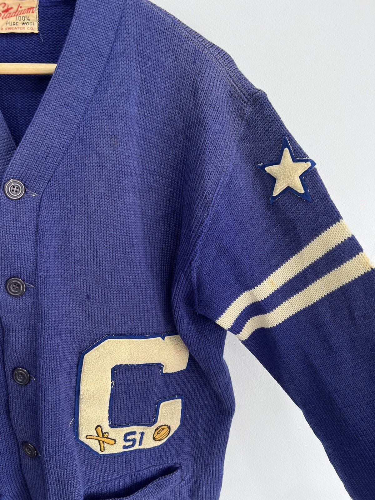 Vintage Vintage 1950s Stadium Shaker Cardigan Knit sweater 60s Size US L / EU 52-54 / 3 - 4 Thumbnail