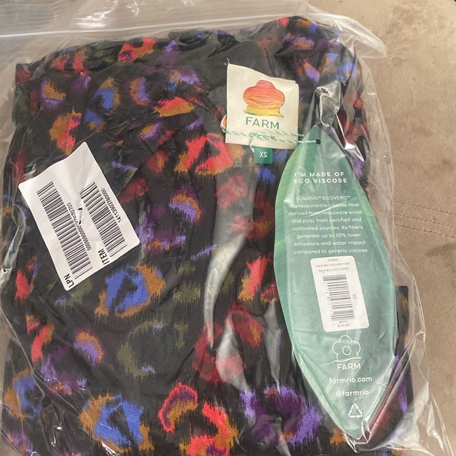 Farm Rio FARM Rio Ikat-Dyed LEOPARD-PRINT Jersey Dress XS Size XS / US 0-2 / IT 36-38 - 4 Thumbnail