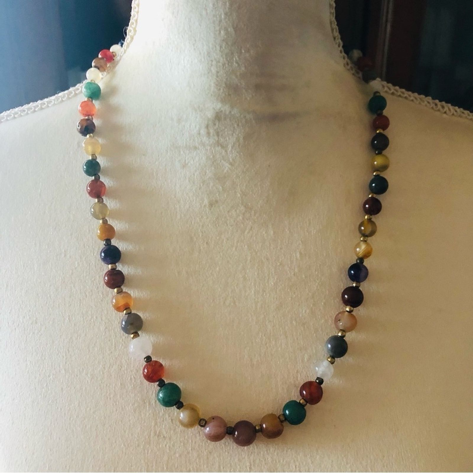 Vintage Vintage hand crafted genuine stone agate necklace Size ONE SIZE - 2 Thumbnail