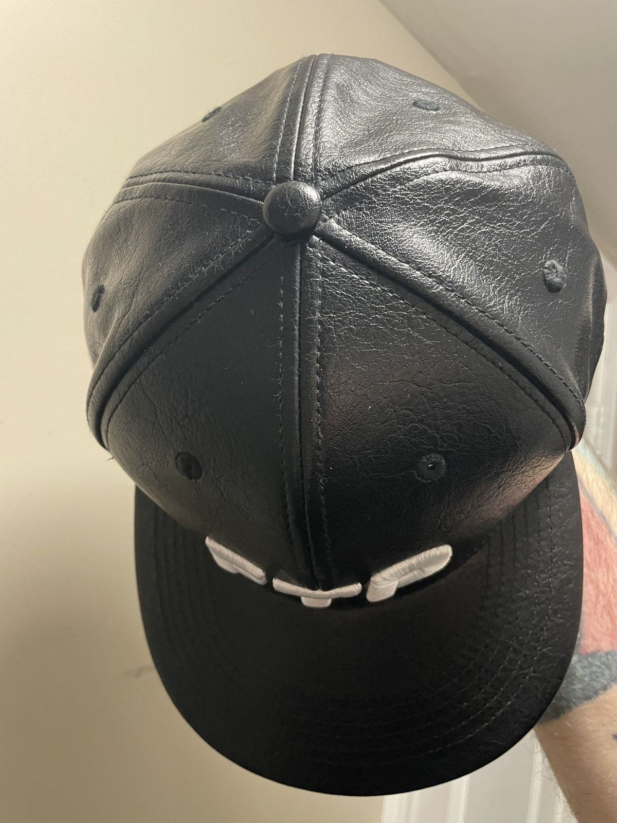 Fuck The Population Ftp leather fitted hat Size ONE SIZE - 5 Thumbnail