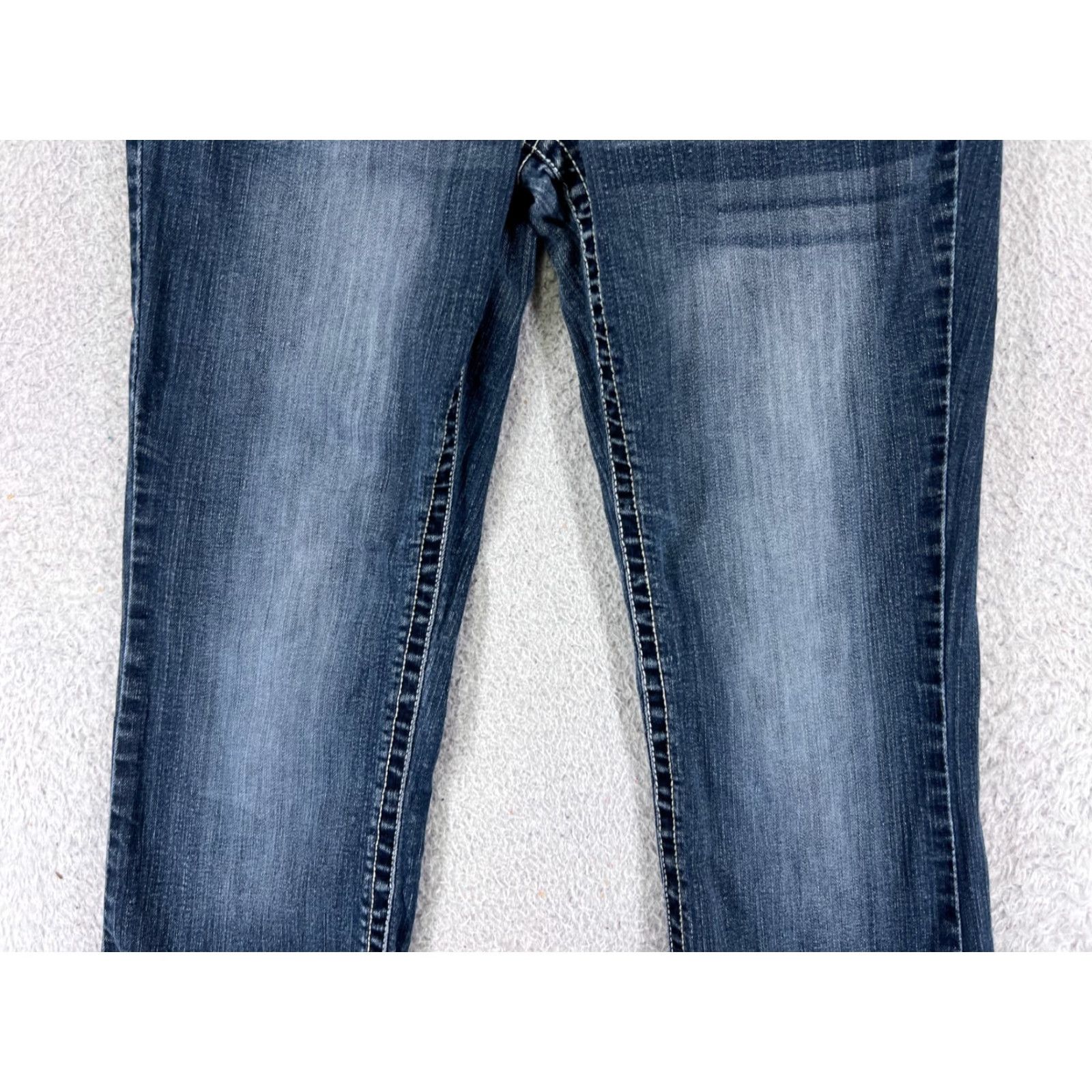 Vintage Rue21 Jeans Womens 29 Blue Denim Boot Cut Embroidered 29x28 Size 29" - 3 Thumbnail