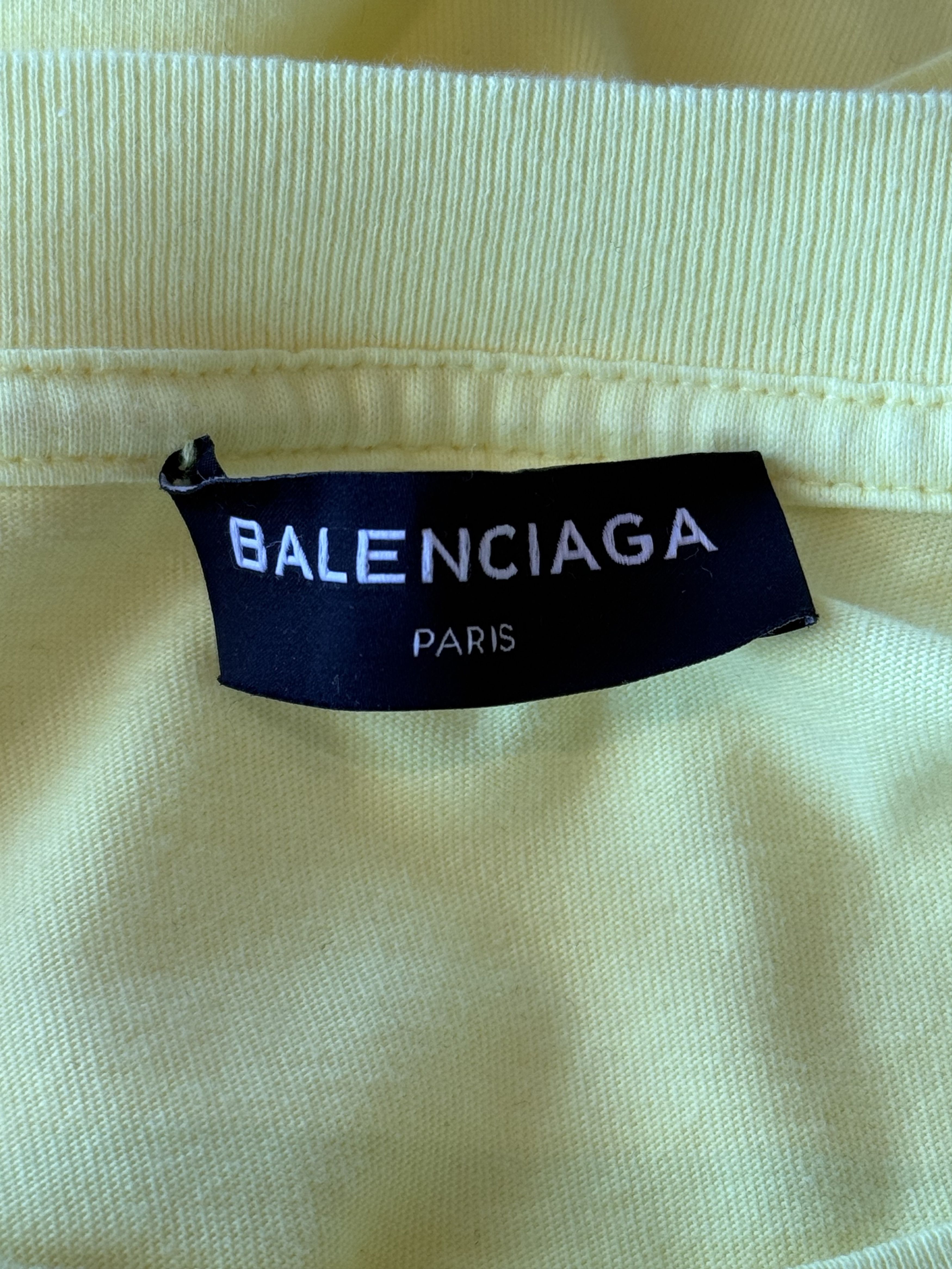 Balenciaga Balenciaga Yellow & Black Logo T-Shirt Size US XXL / EU 58 / 5 - 3 Thumbnail